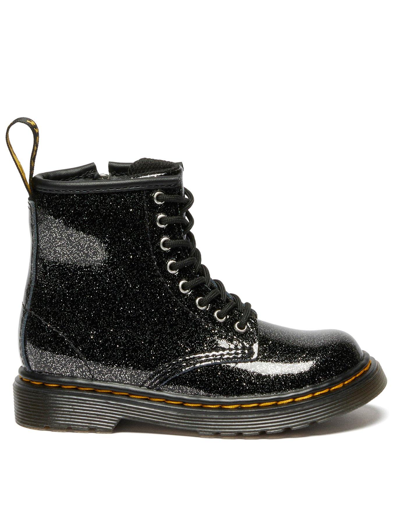 undefined Toddler 1460 T 8 Eye Boot Silver Nebula Glitter - Black
