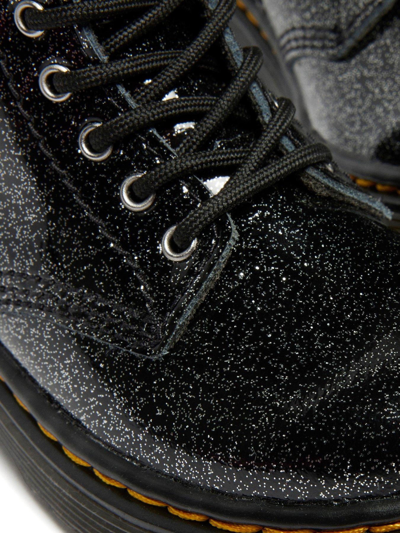 Image 7 of 7 of Dr Martens Toddler 1460 T 8 Eye Boot Silver Nebula Glitter - Black