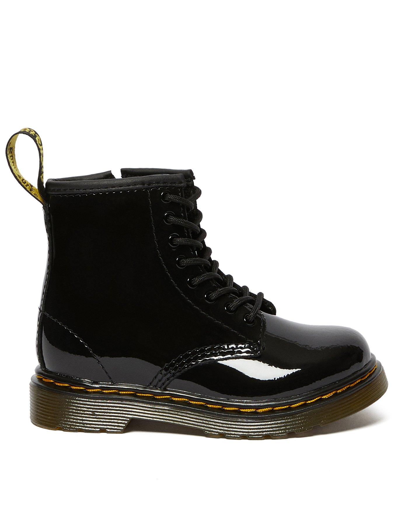 undefined Toddler 1460 8 Eye Patent Leather Boot - Black