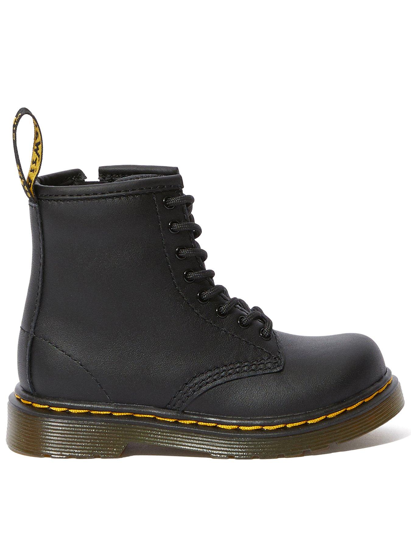  image of dr-martens-toddler-1460-8-eye-leather-lace-up-boot-with-side-zip-nbsp--black