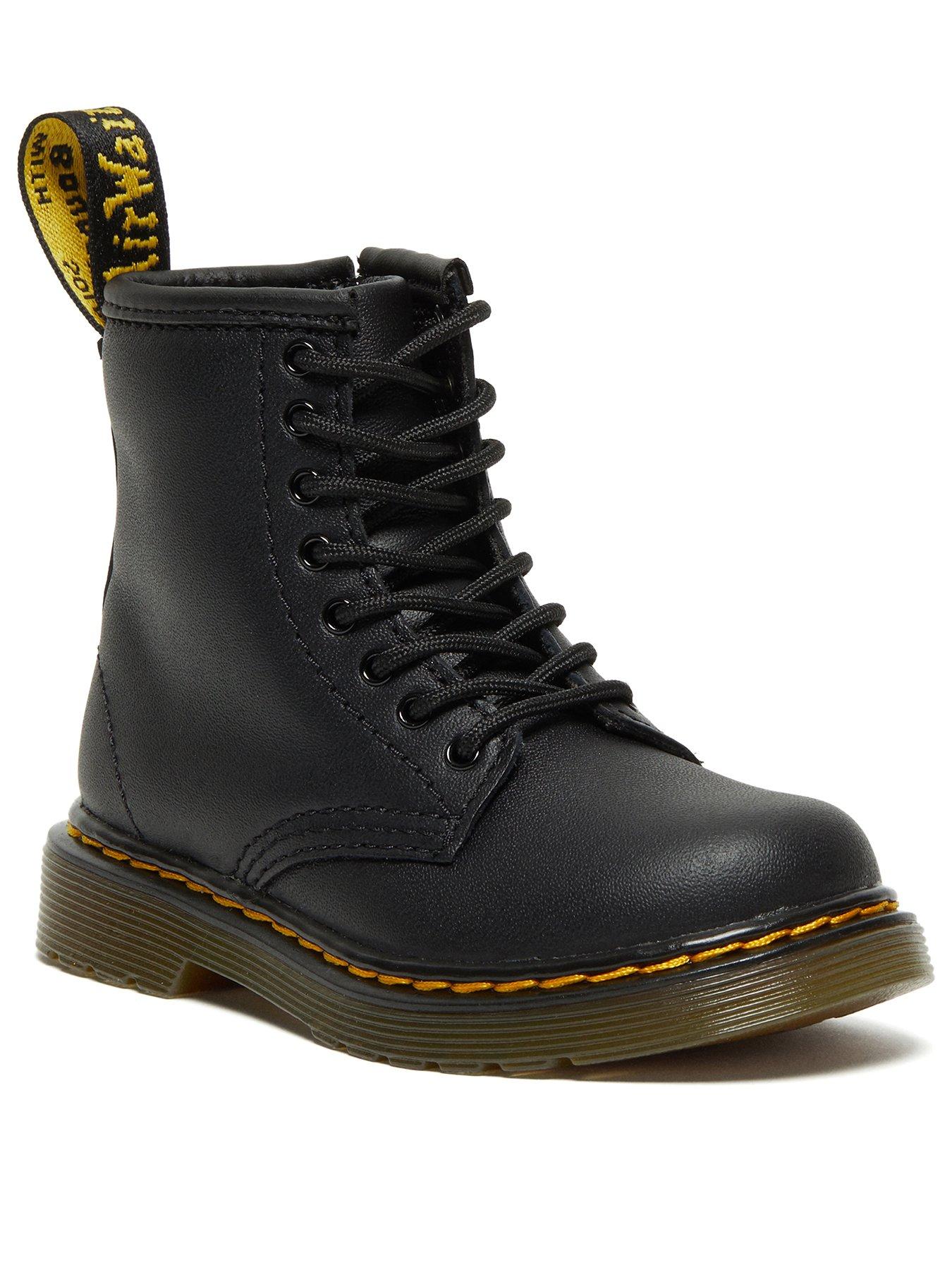  image of dr-martens-toddler-1460-8-eye-leather-lace-up-boot-with-side-zip-nbsp--black