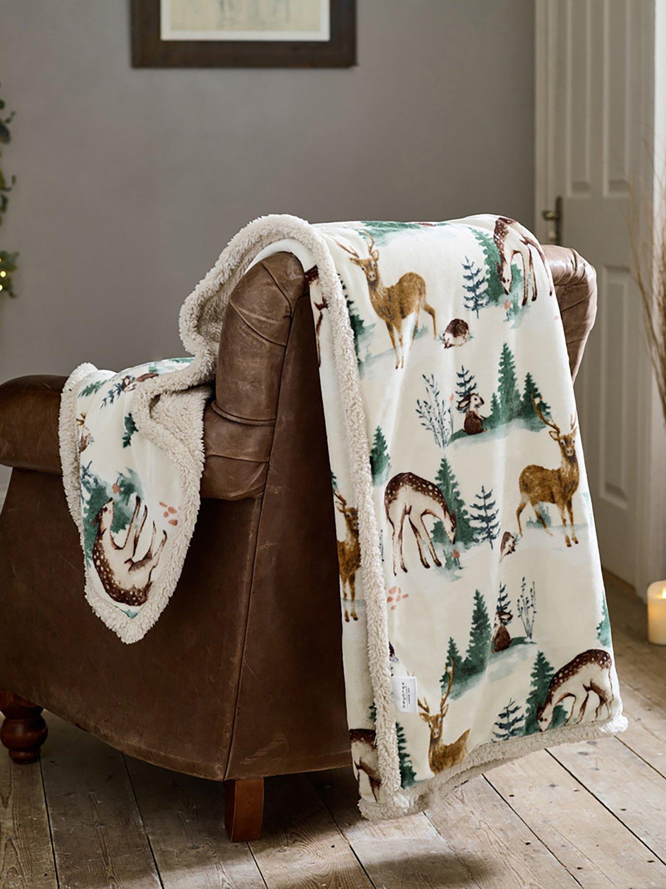 Image 1 of 6 of Deyongs Winter Deers Sherpa Throw 140x180cm
