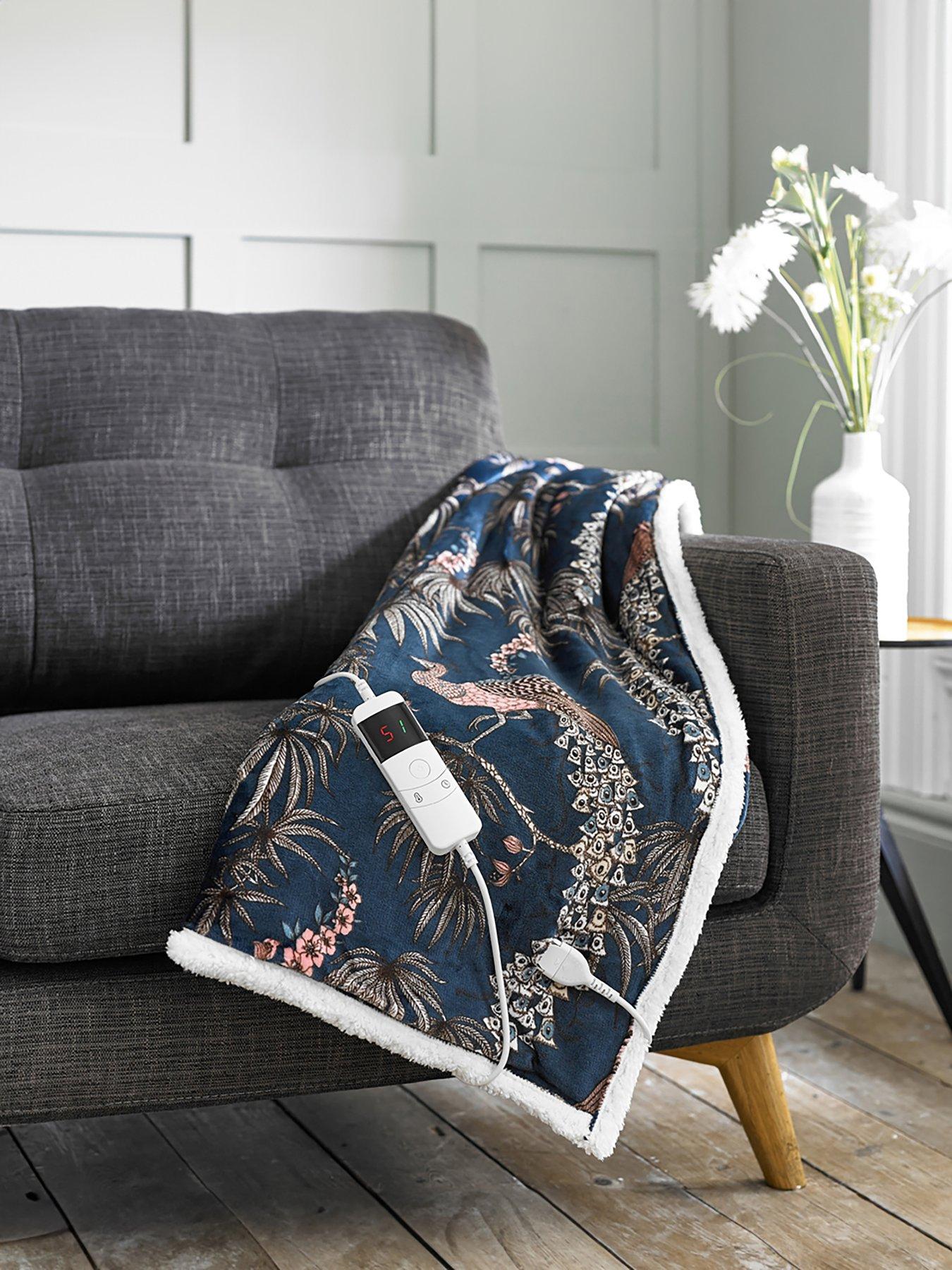 Image 1 of 5 of Deyongs Heated Sherpa Throw - Peacock 140x180cm