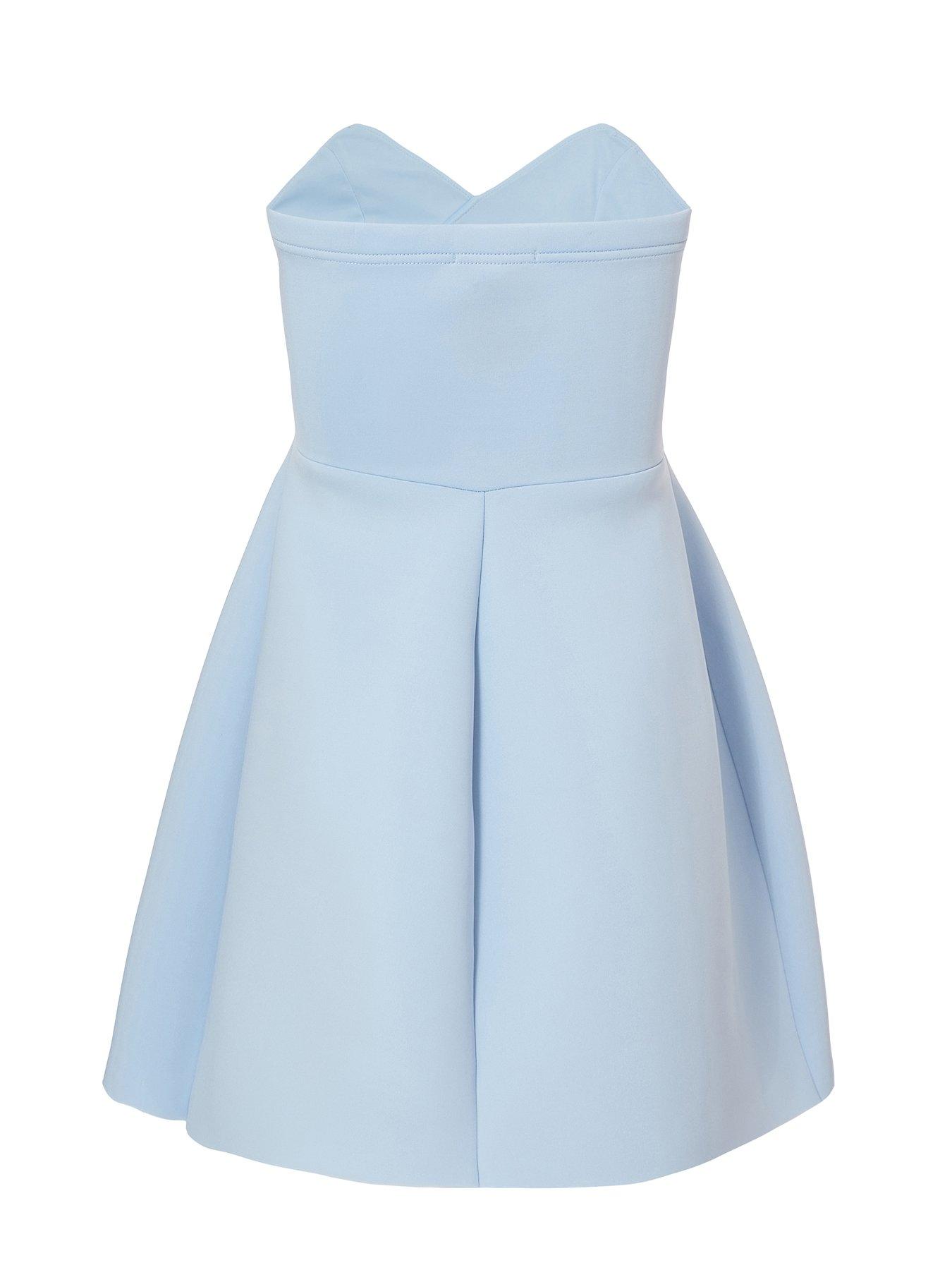  image of quiz-pale-blue-wrap-front-mini-dress