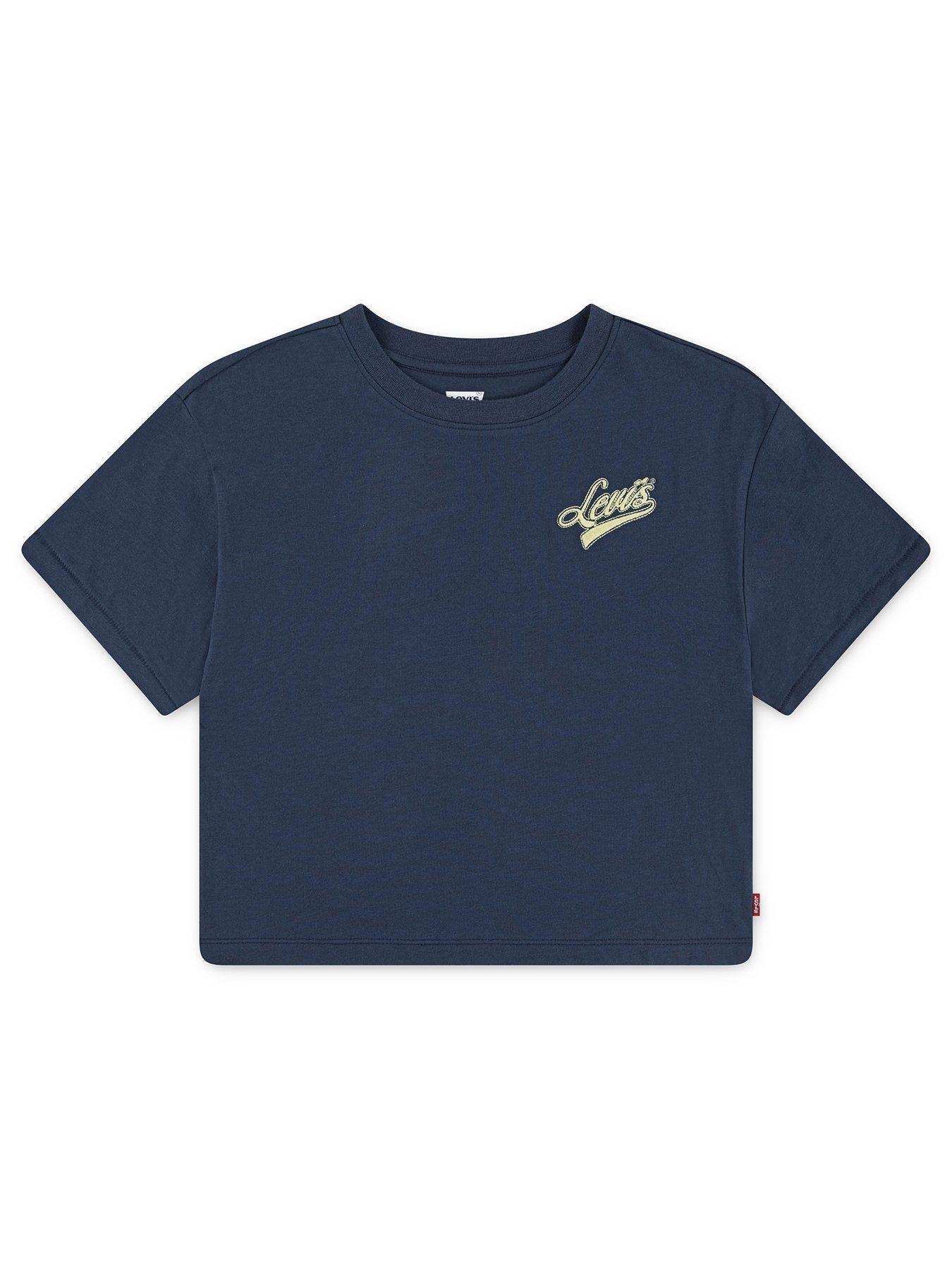 Levi's Girls Boxy Meet And Greet Short Sleeve T-Shirt - Navy