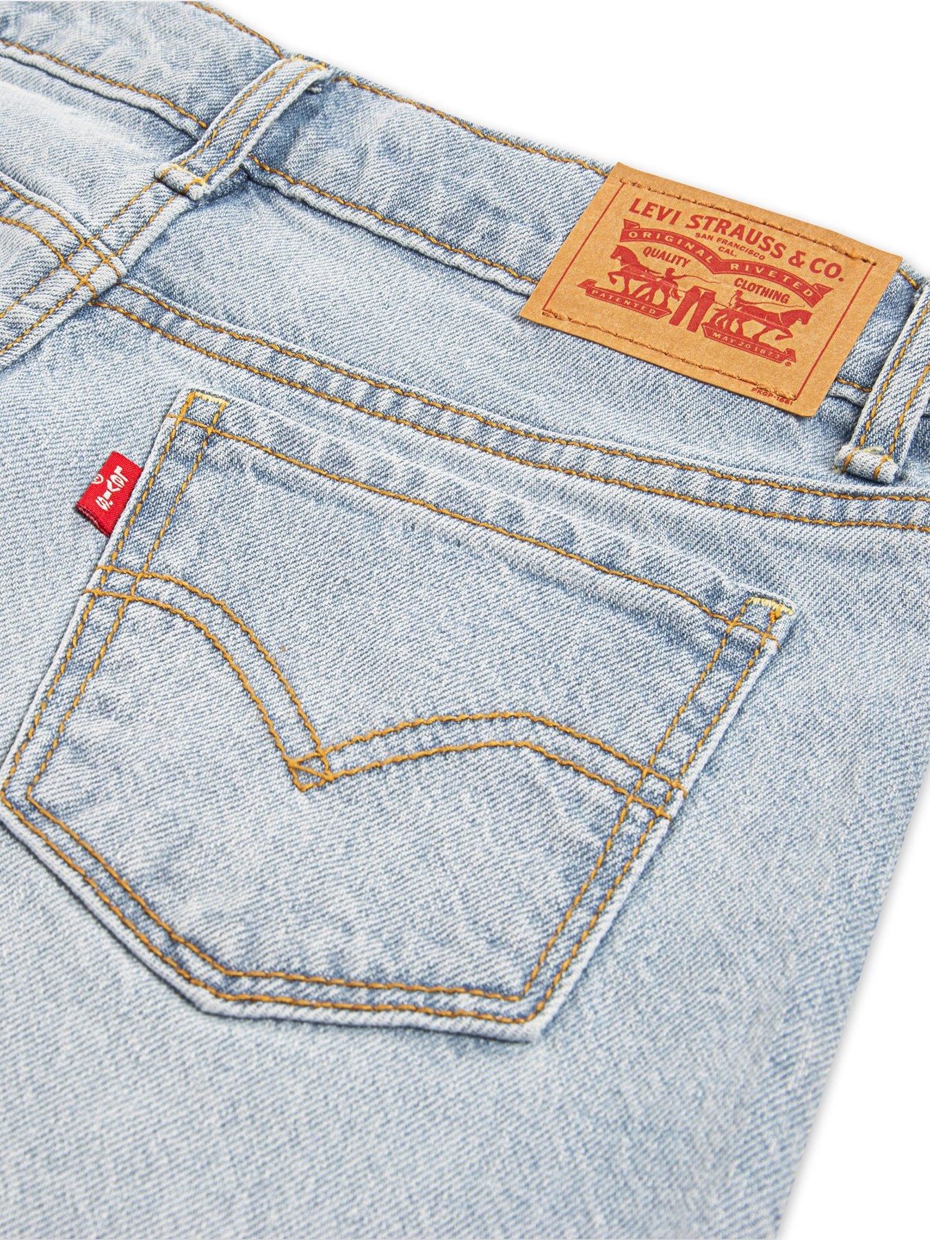 Image 3 of 4 of Levi's Girls Wide Leg Jeans W/Destruction - Blue