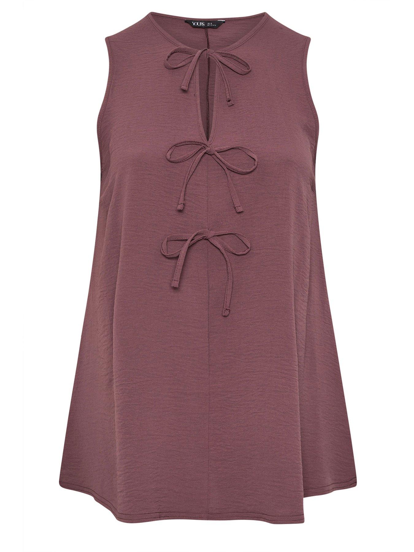  image of yours-curve-tie-smock-vest-purple