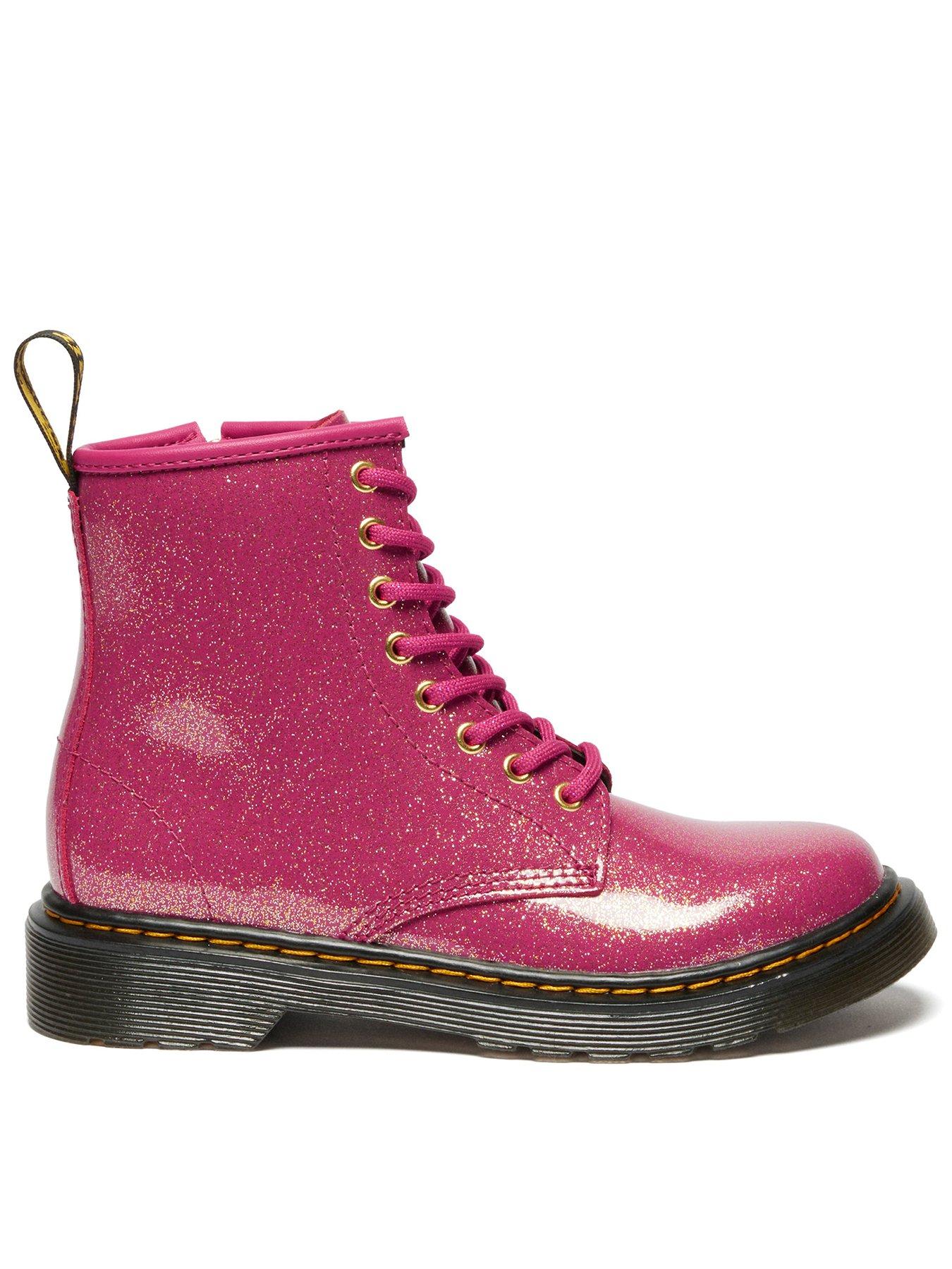 undefined Junior 1460 J 8 Eye Boot Fuchsia Silver Gold Nebula Glitter - Black