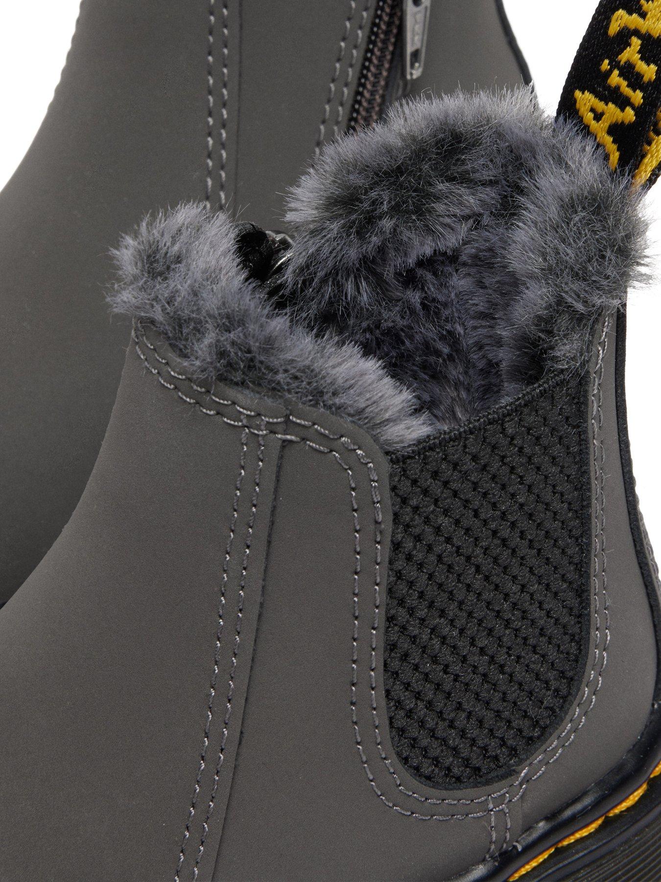 Image 7 of 7 of Dr Martens Toddler 2976 Leonore Faux Fur Lined Chelsea Boots - Grey