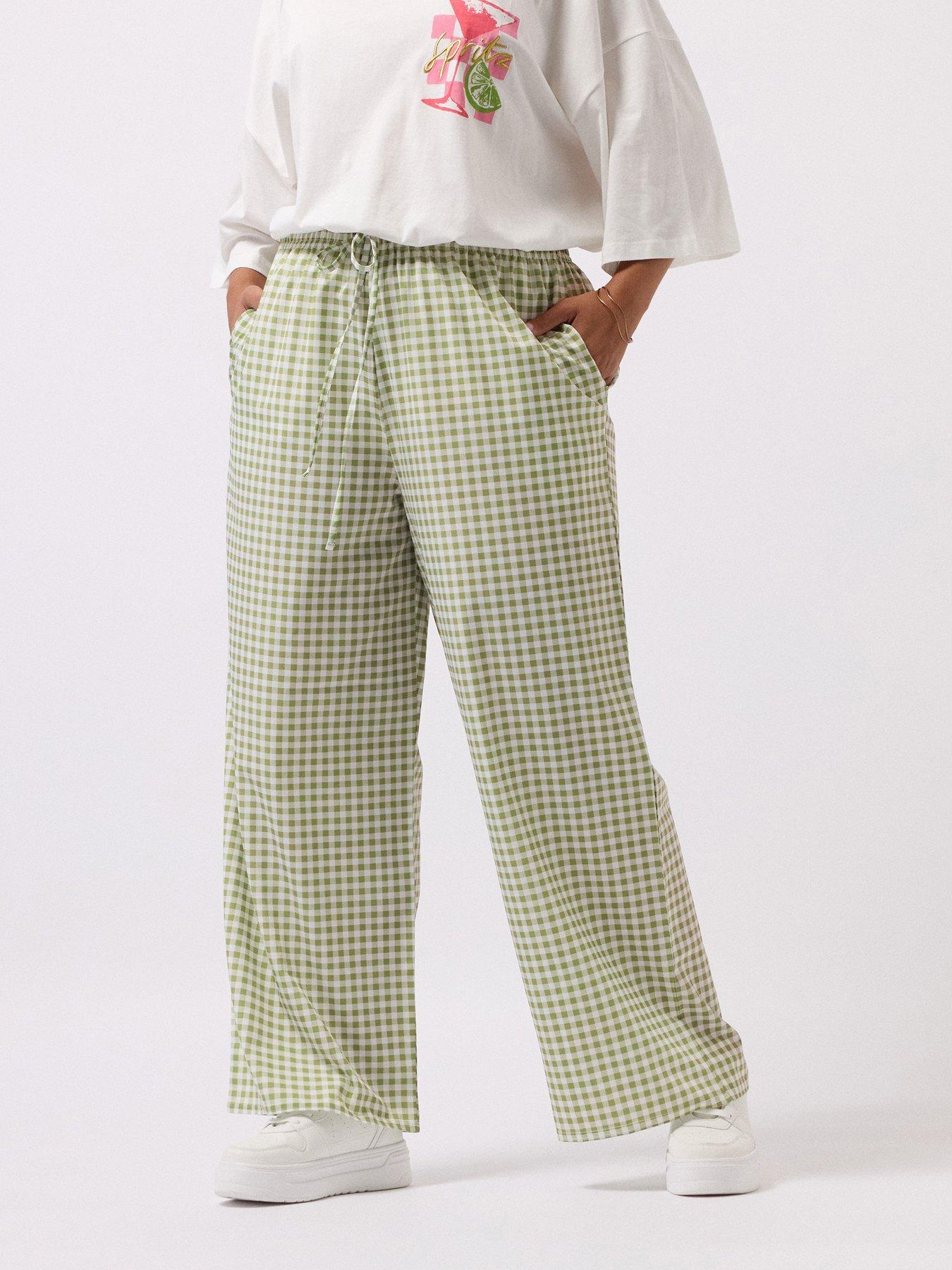 undefined Curve Wide Leg Trouser - Green