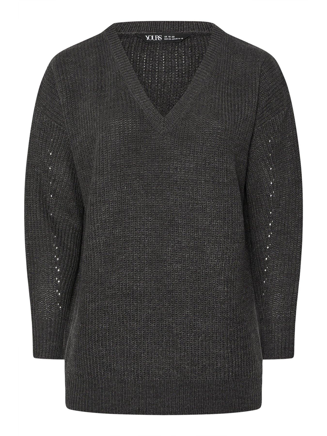 Image 5 of 5 of Yours Curve Drop Shoulder Jumper - Grey