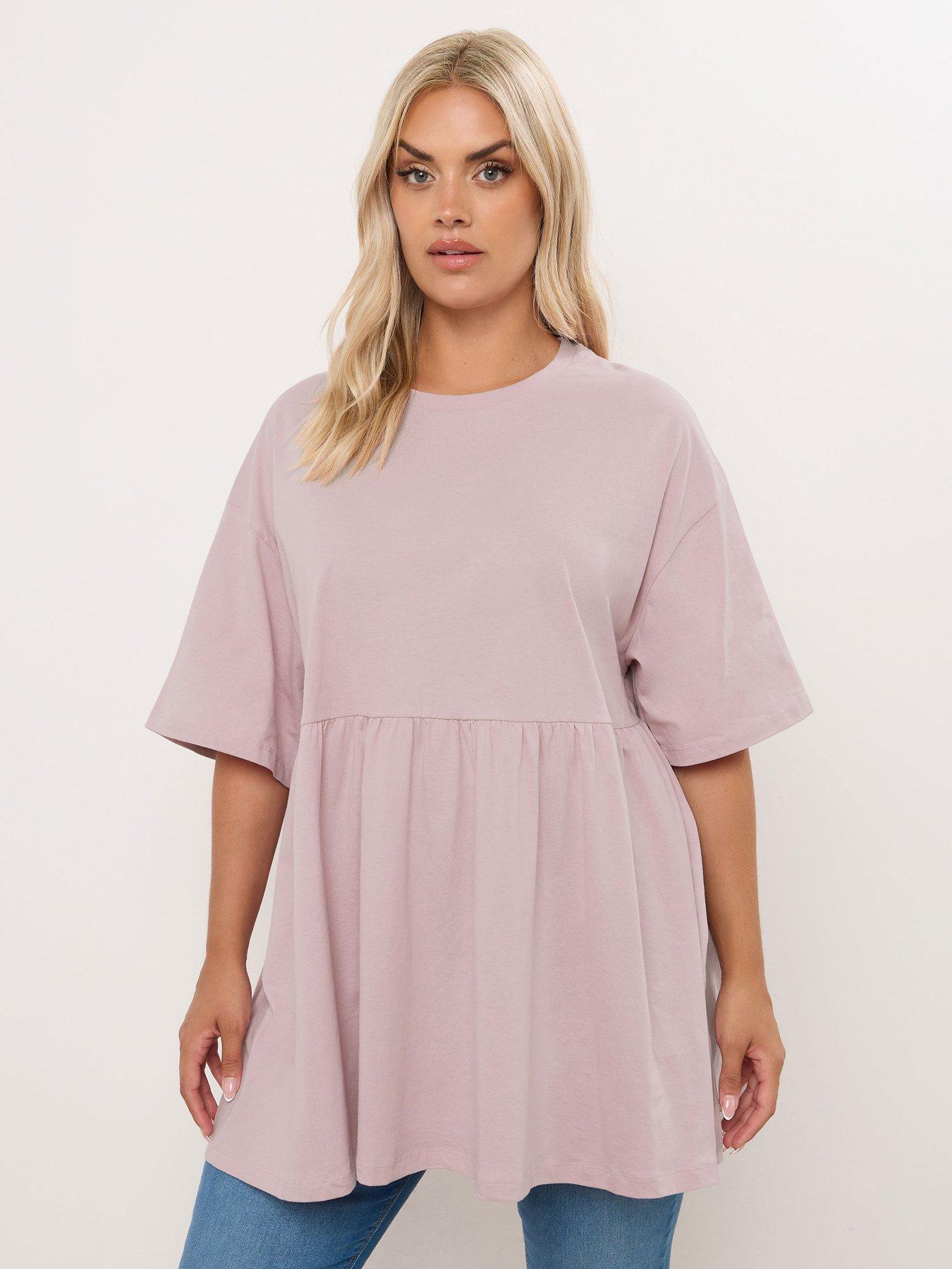 undefined Curve Short Sleeve Peplum Top