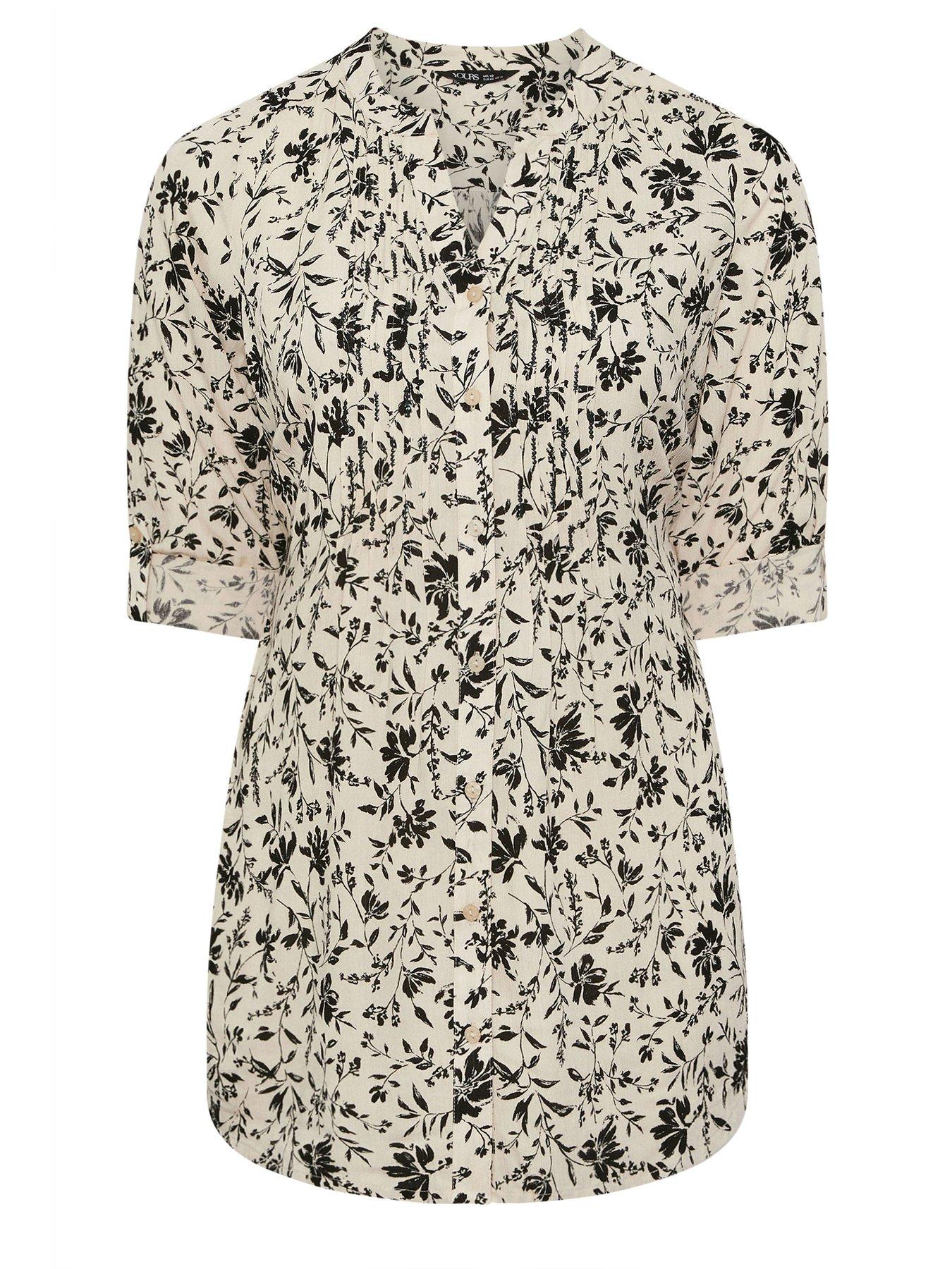 Image 5 of 5 of Yours Curve Pintuck Blouse - Natural