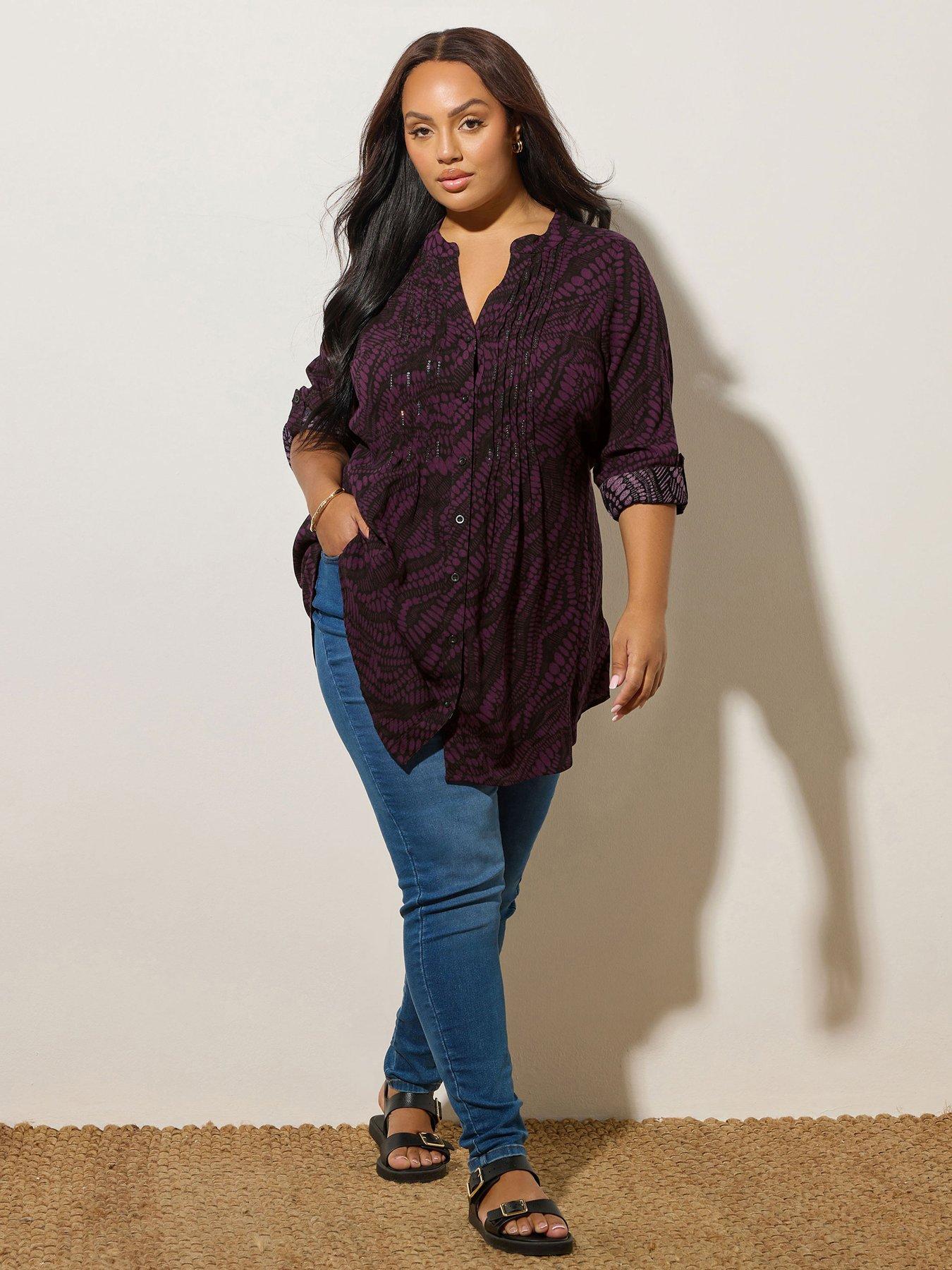 Image 3 of 5 of Yours Curve Pintuck Blouse - Black