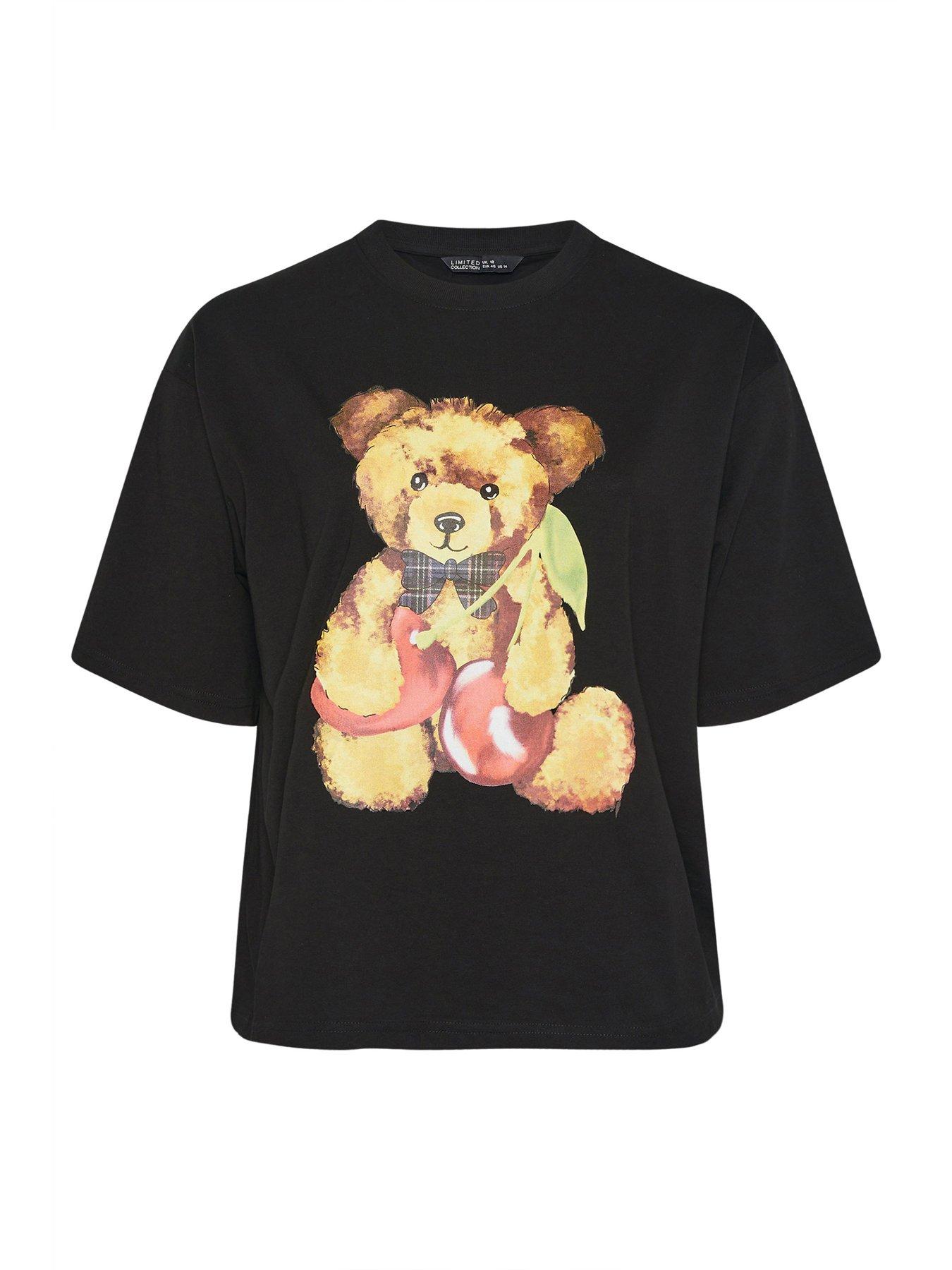Image 5 of 5 of Yours Curve Teddy Tartan T-Shirt - Black