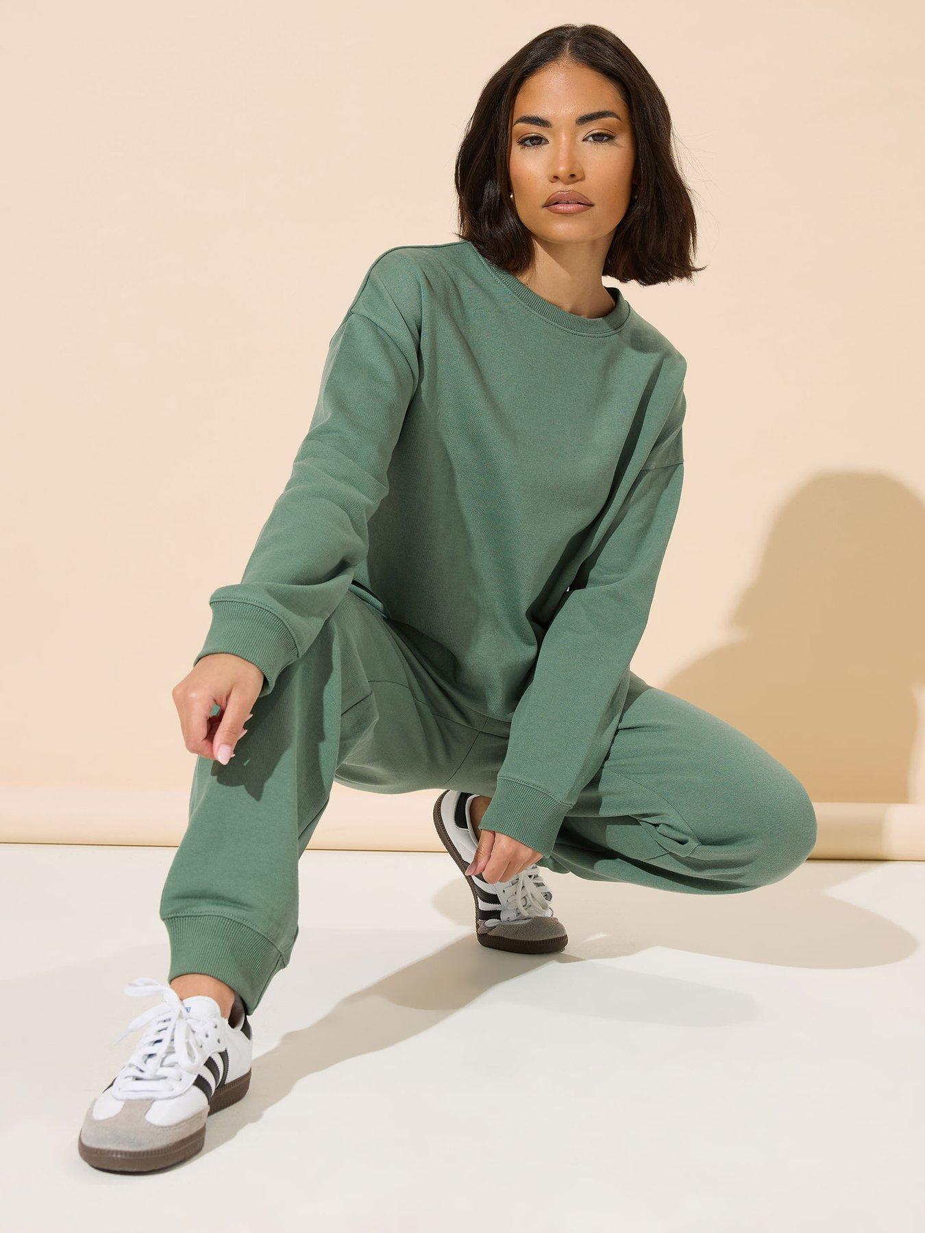 Image 1 of 4 of PixieGirl Petite Plain Sweatshirt - Green