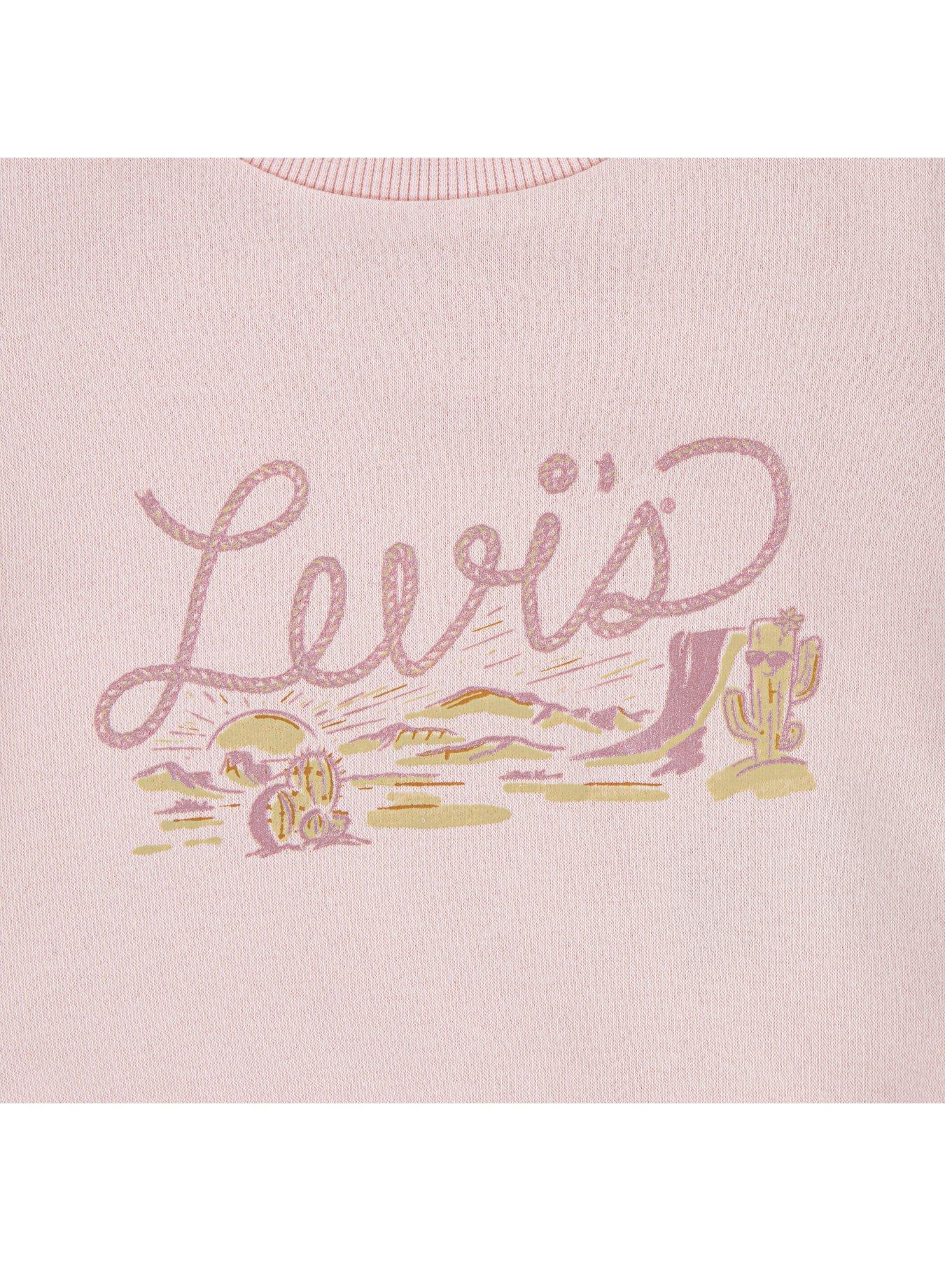 Image 4 of 4 of Levi's Baby Girls Crewneck Top And Pant Set - Pink