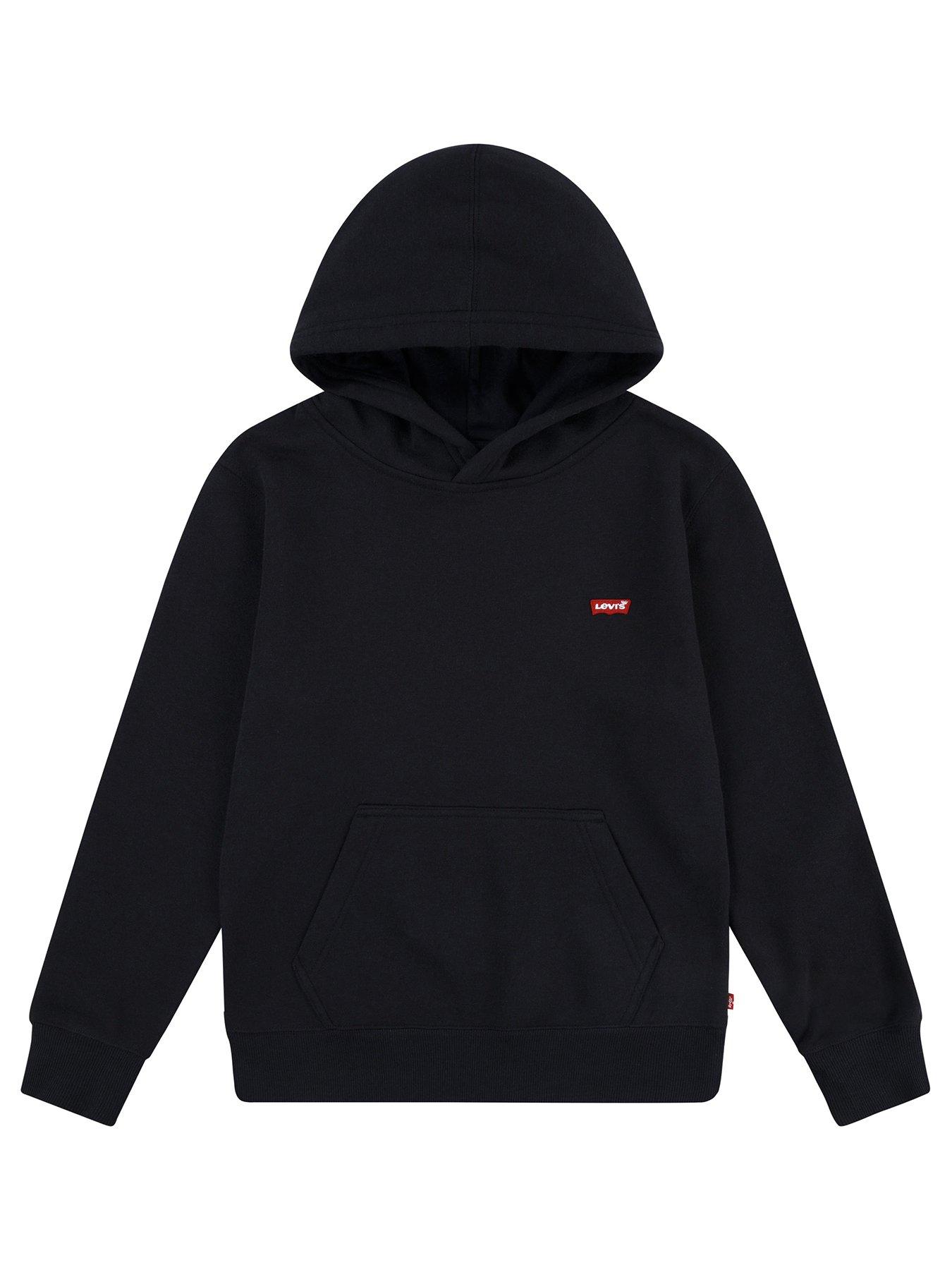 undefined Boys Batwing Chest Hit Pull Over Hoodie - Black