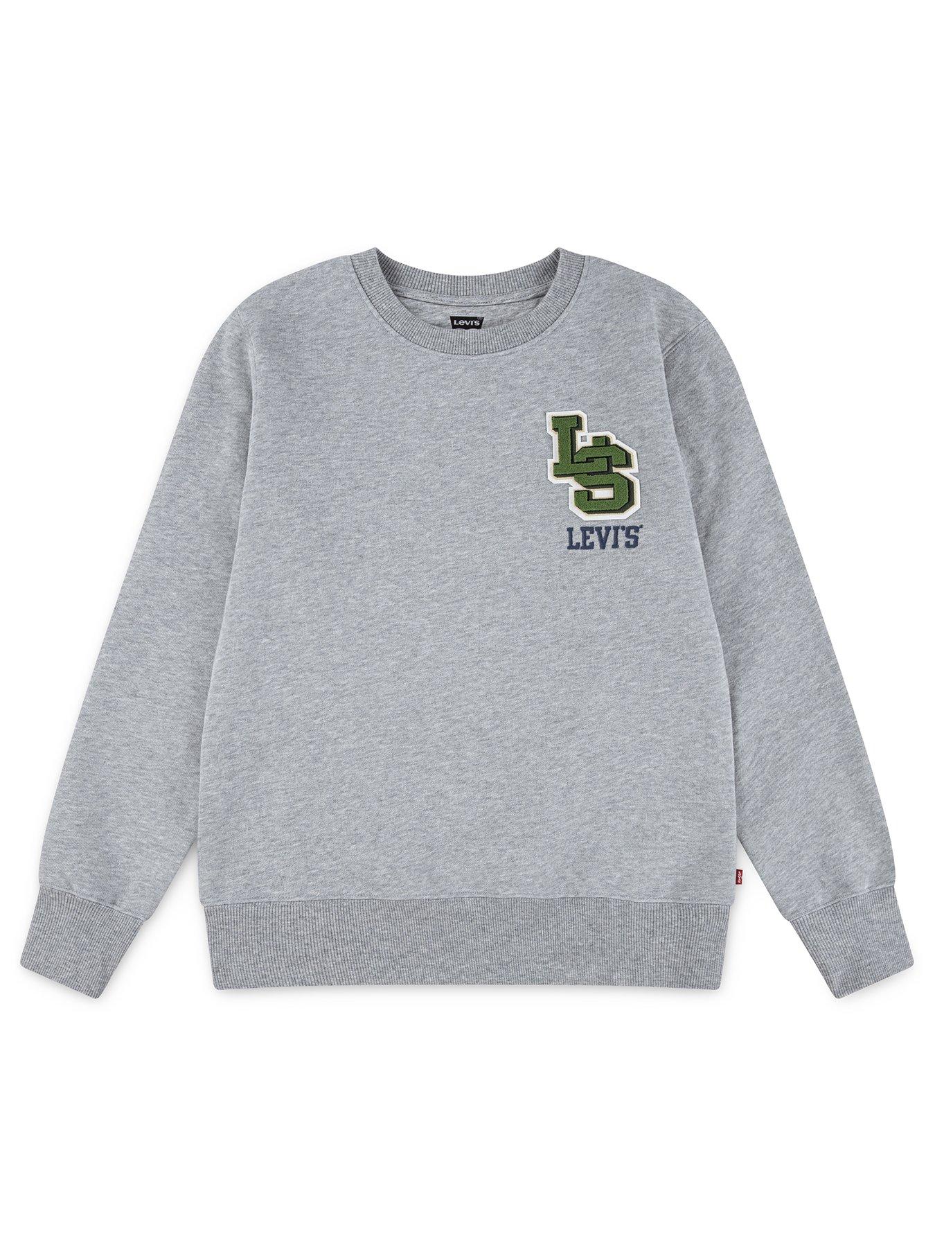 undefined Boys Streamline Monogram Crewneck Top - Grey
