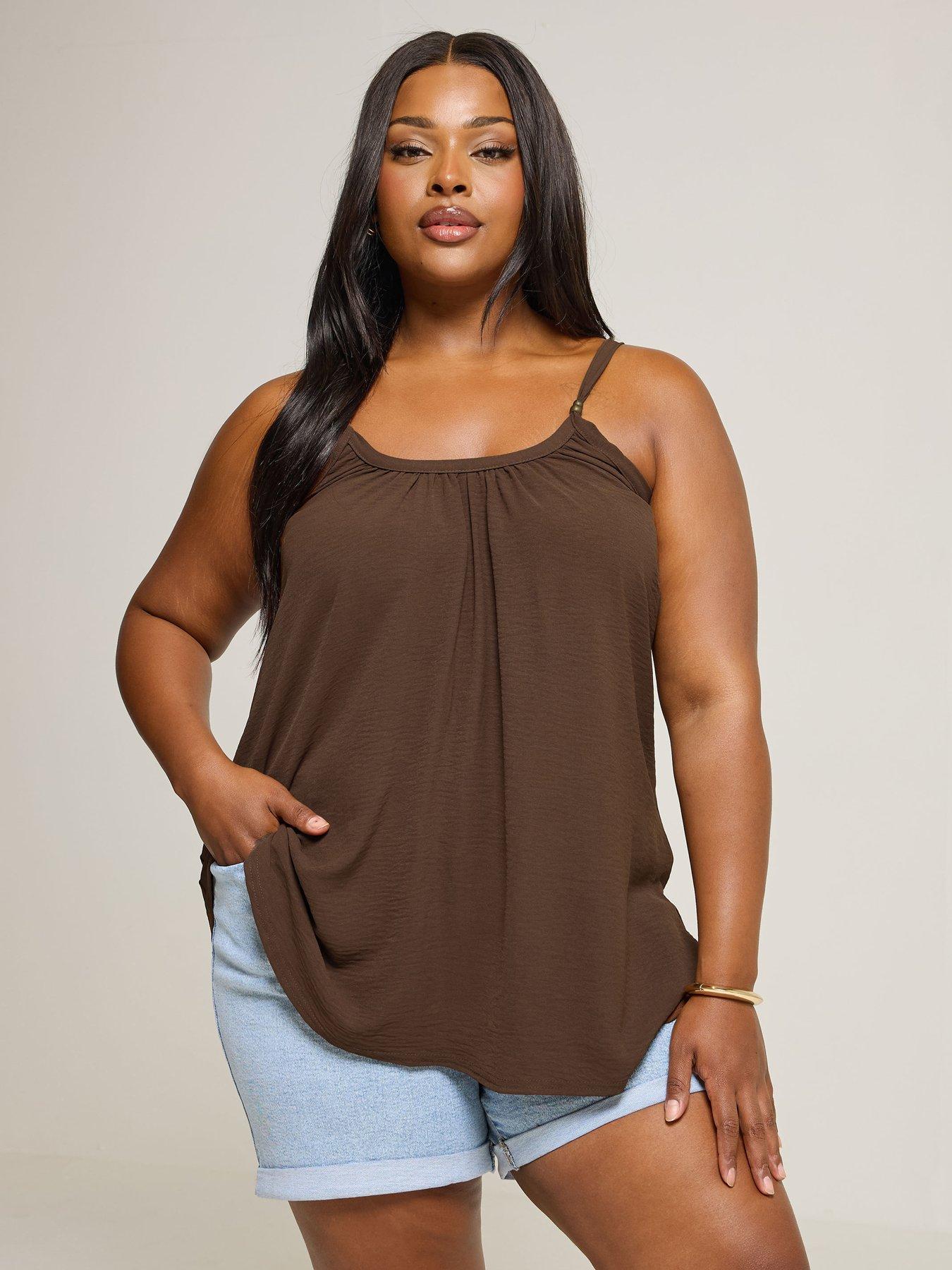 undefined Curve Cami Top - Brown