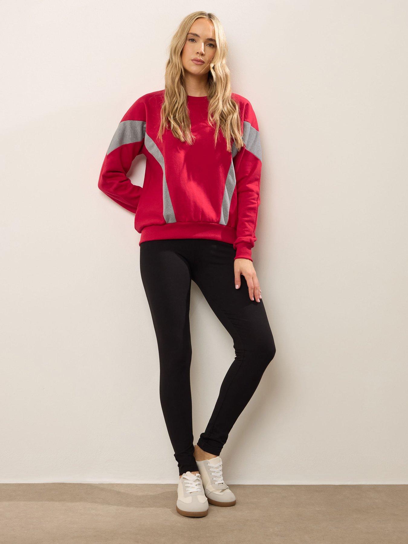 Image 3 of 4 of Long Tall Sally Colour Block Sweatshirt - Red