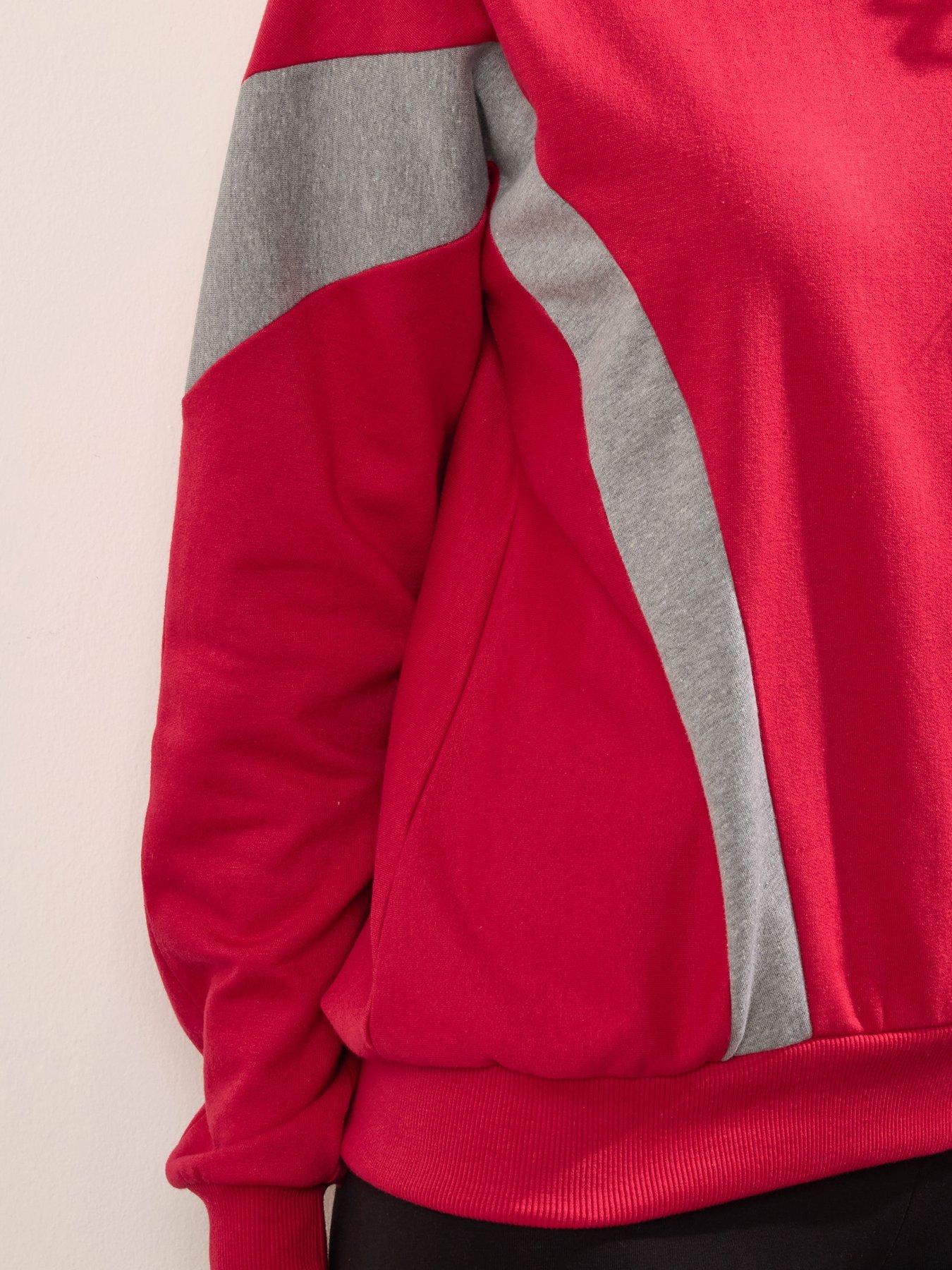 Image 4 of 4 of Long Tall Sally Colour Block Sweatshirt - Red