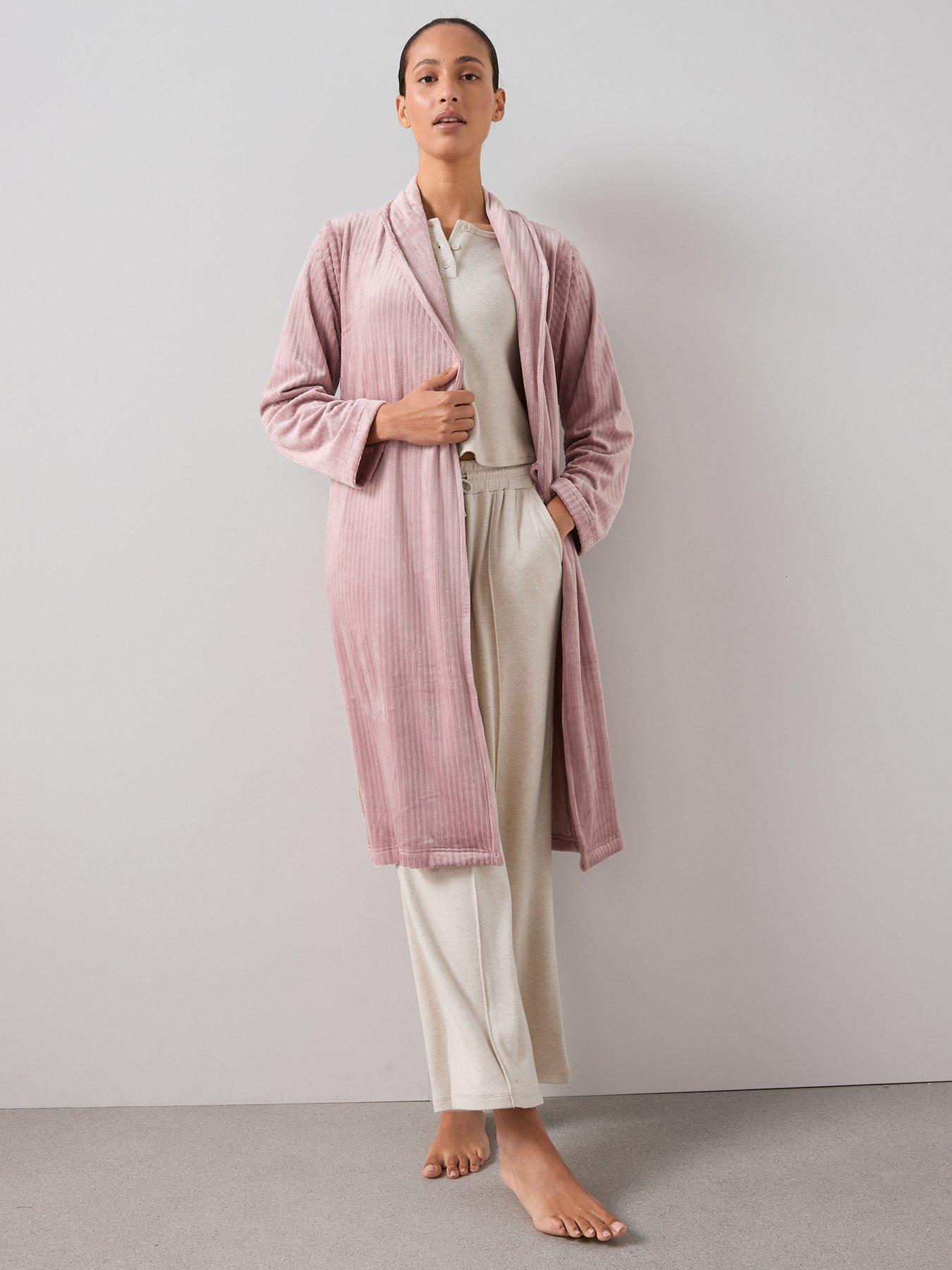 The Very Collection Velour Rib Dressing Gown - Lilac