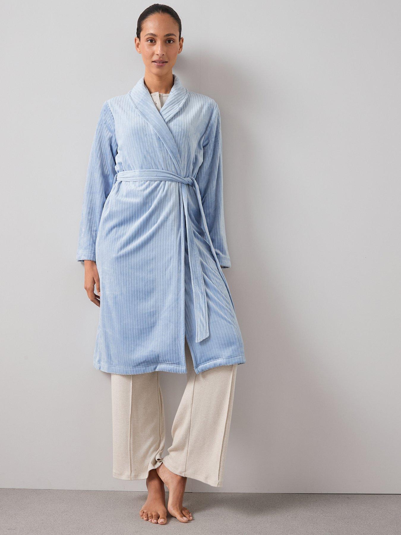Image 1 of 5 of The Very Collection Velour Rib Dressing Gown