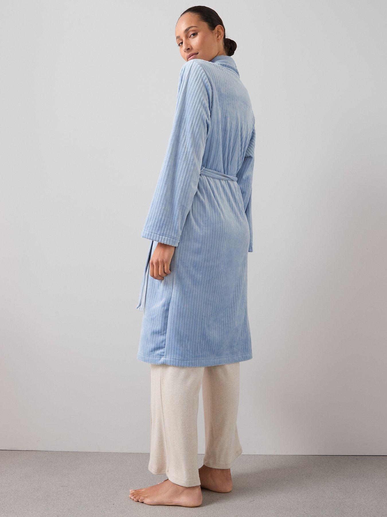 Image 2 of 5 of The Very Collection Velour Rib Dressing Gown