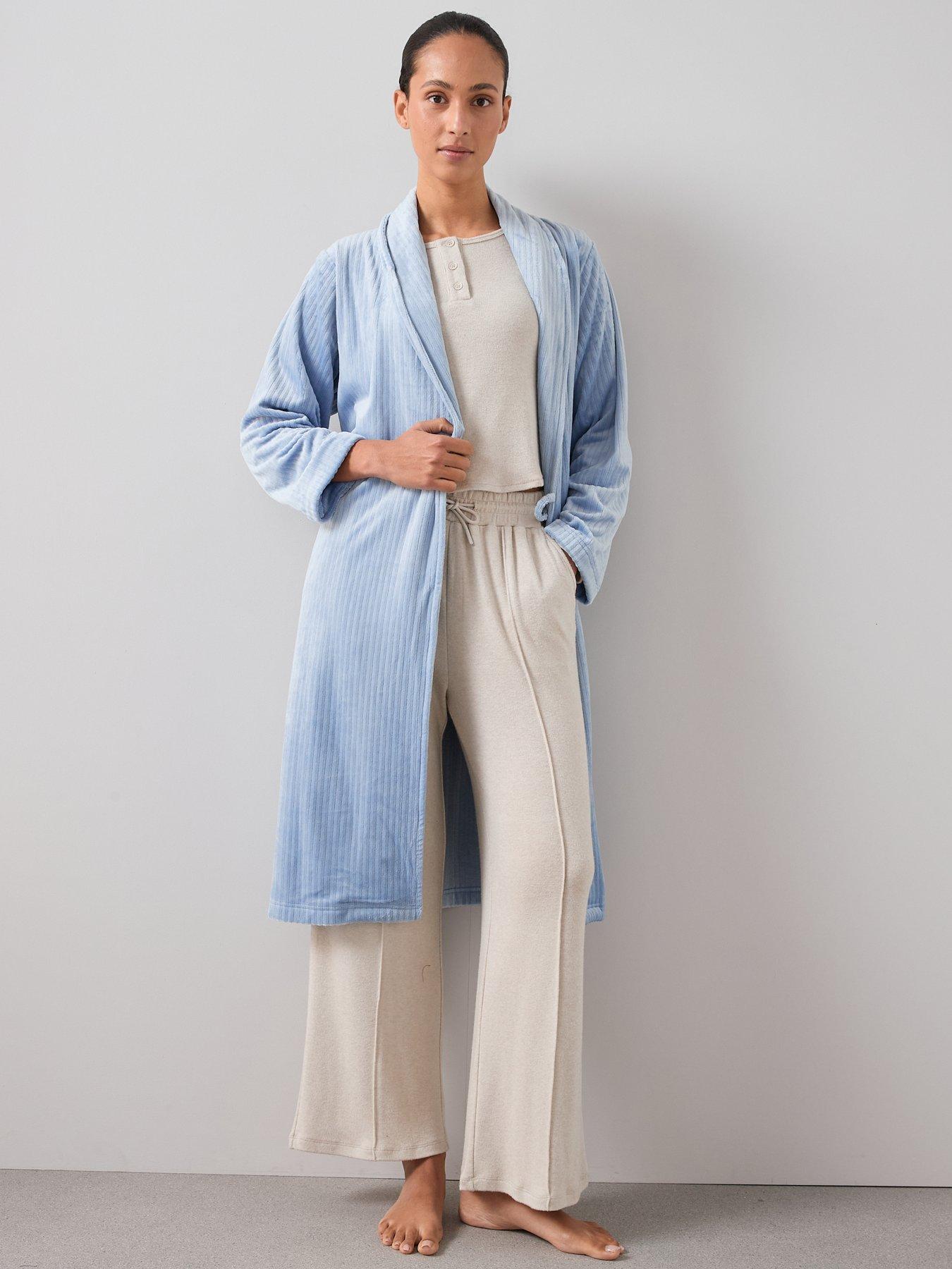 Image 3 of 5 of The Very Collection Velour Rib Dressing Gown