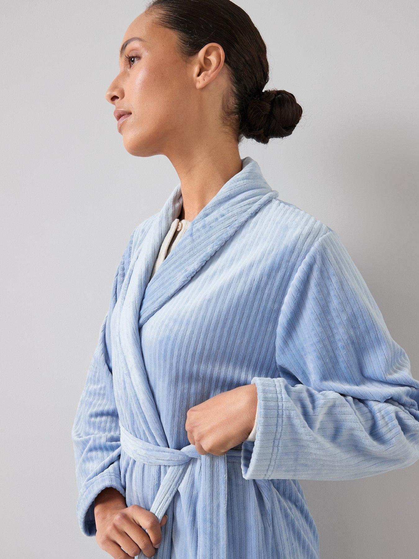 Image 4 of 5 of The Very Collection Velour Rib Dressing Gown