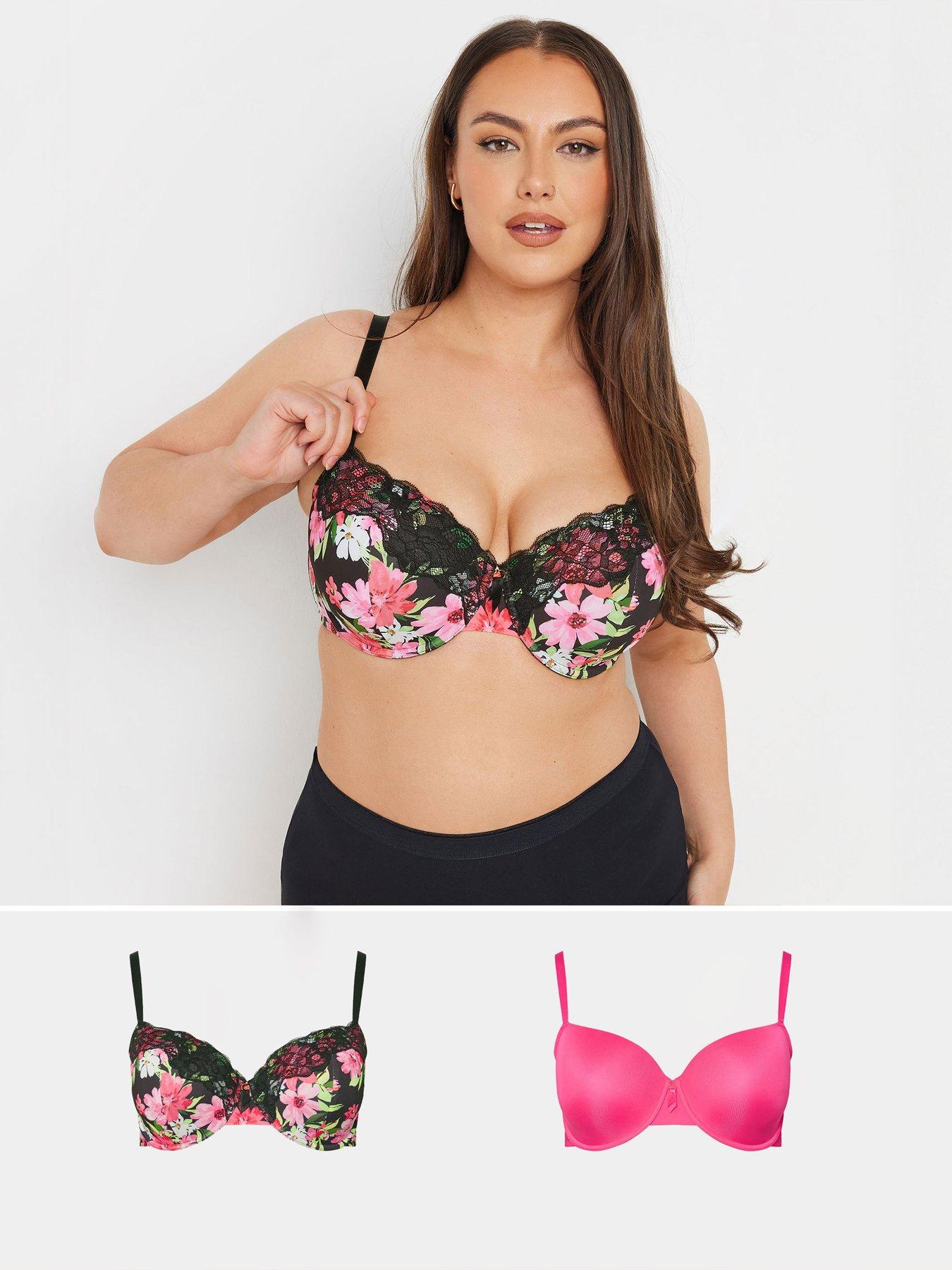 Yours Curve 2 Pack Padded Bra - Pink