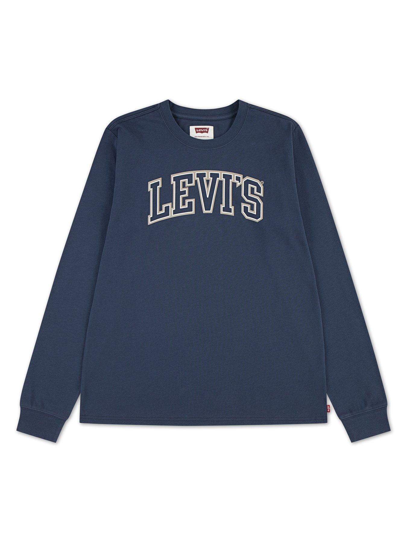 Image 1 of 3 of Levi's Boys Collegiate Long Sleeve T-Shirt - Navy