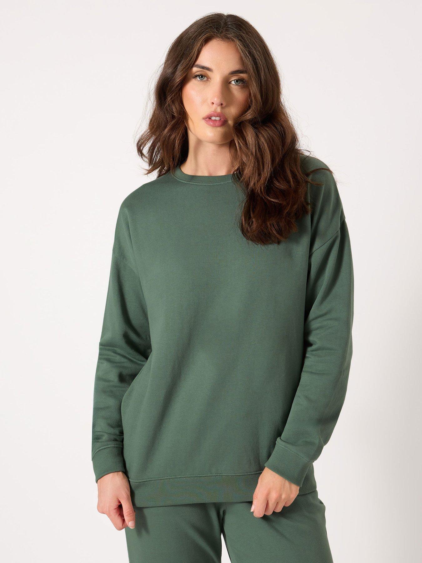 Image 1 of 4 of Long Tall Sally Crew Neck Sweatshirt - Green