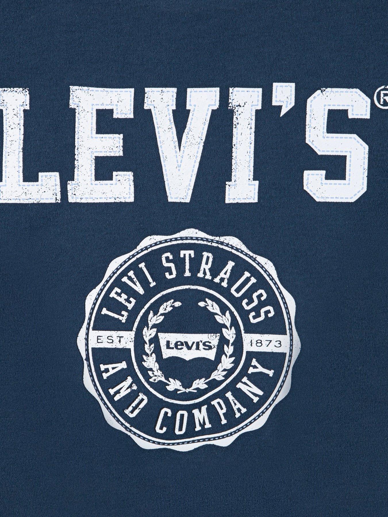 Image 3 of 3 of Levi's Girls Collegiate Crew Neck Top - Navy
