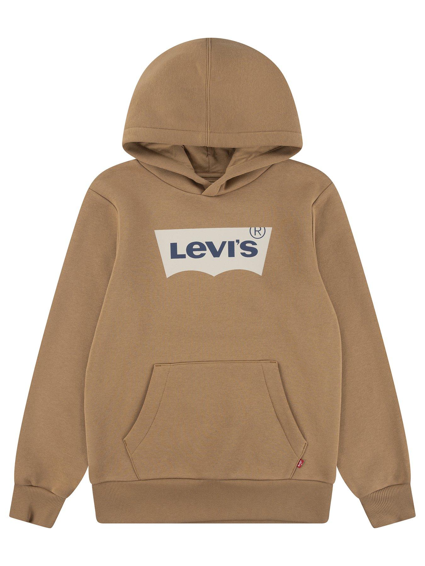 undefined Boys Batwing Screenprint Hoodie - Light Brown