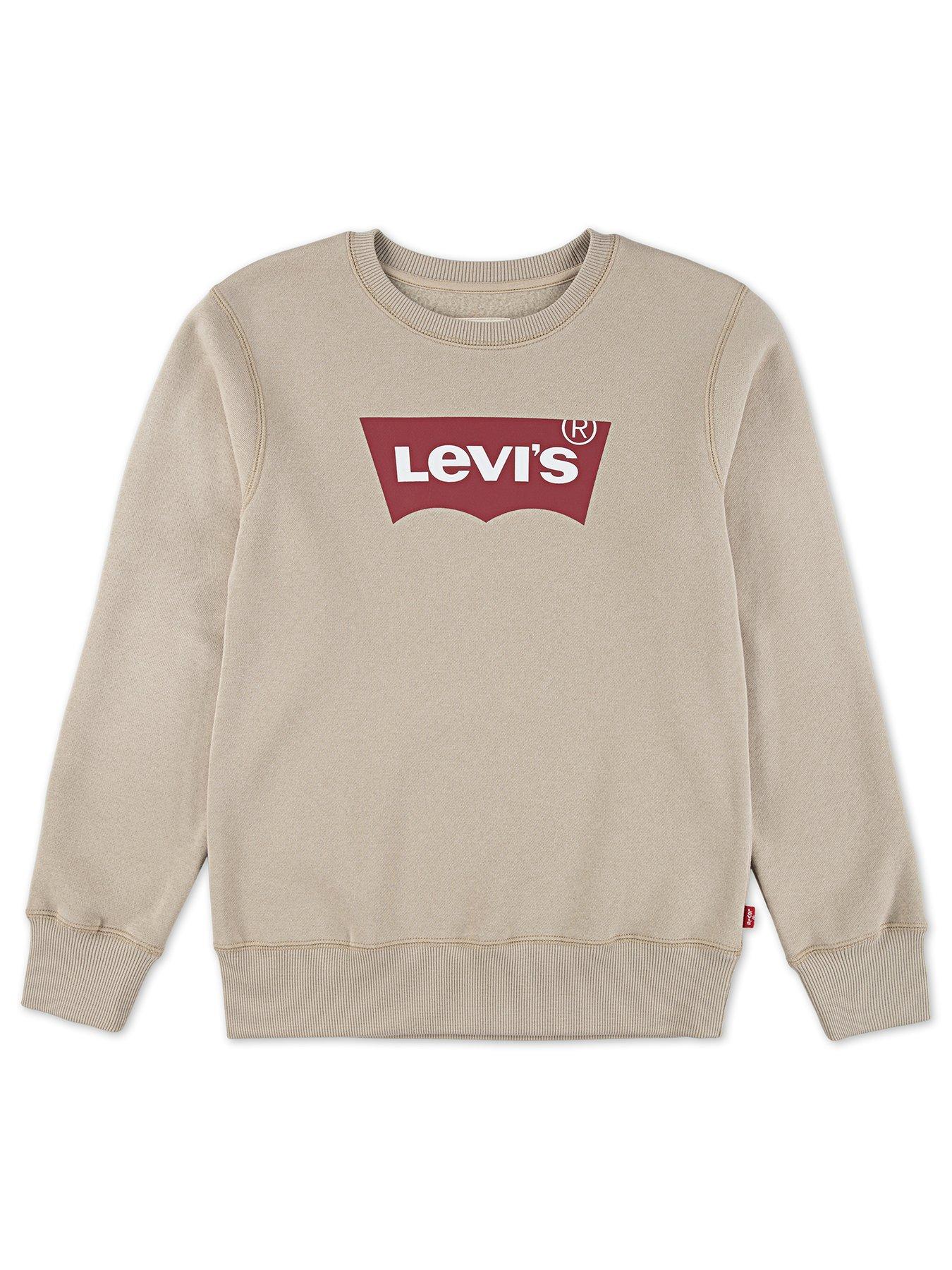 undefined Boys Batwing Crew Neck Top - Beige