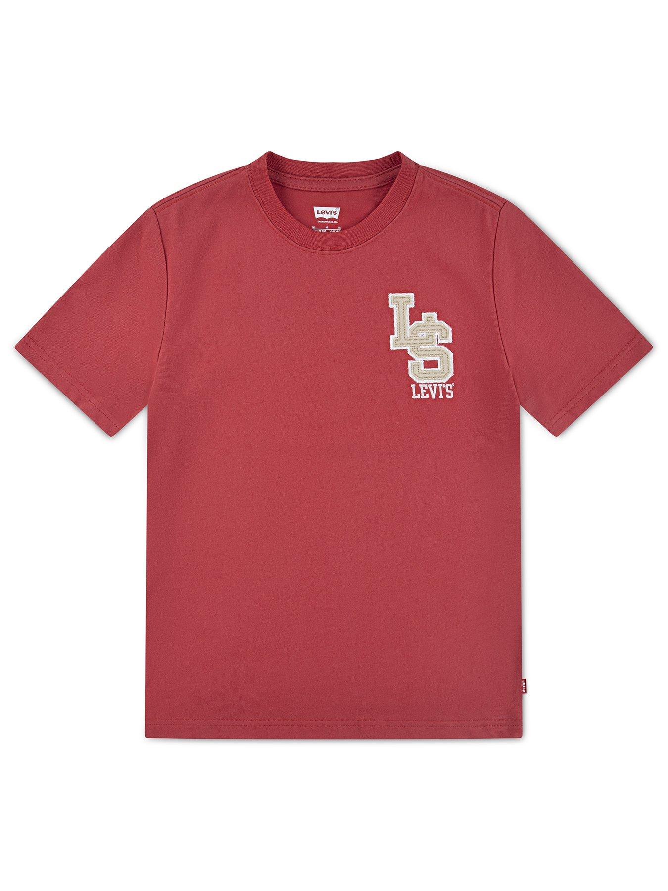 undefined Boys Streamline Monogram Short Sleeve T-Shirt - Red