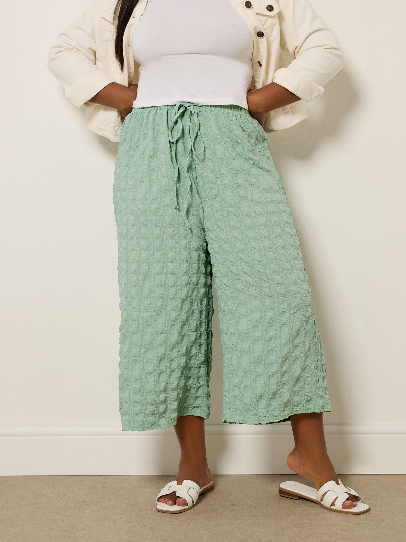 undefined Curve Square Bubble Culottes - Green