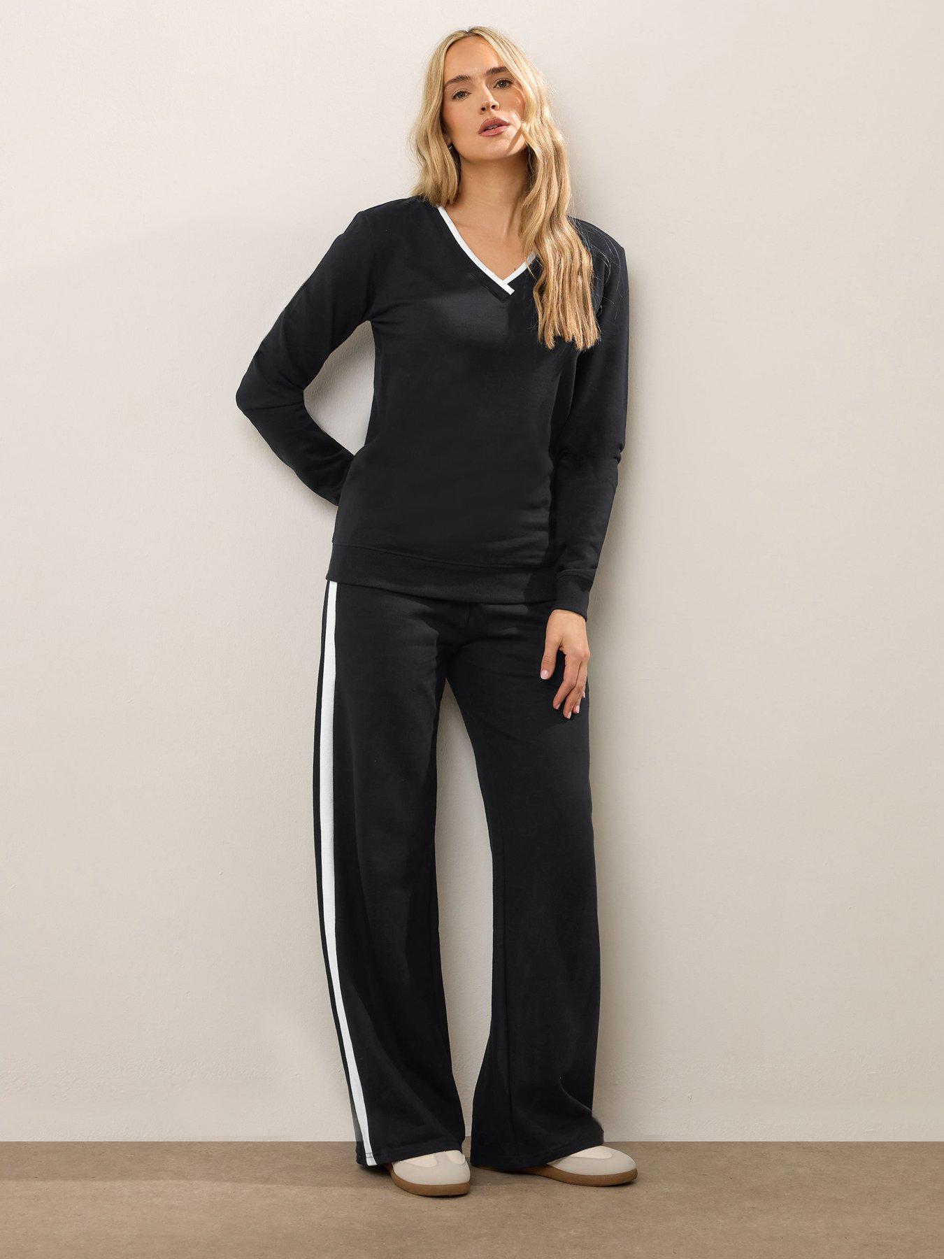 Image 1 of 4 of Long Tall Sally Rib Wide Leg Jogger 34" - Black