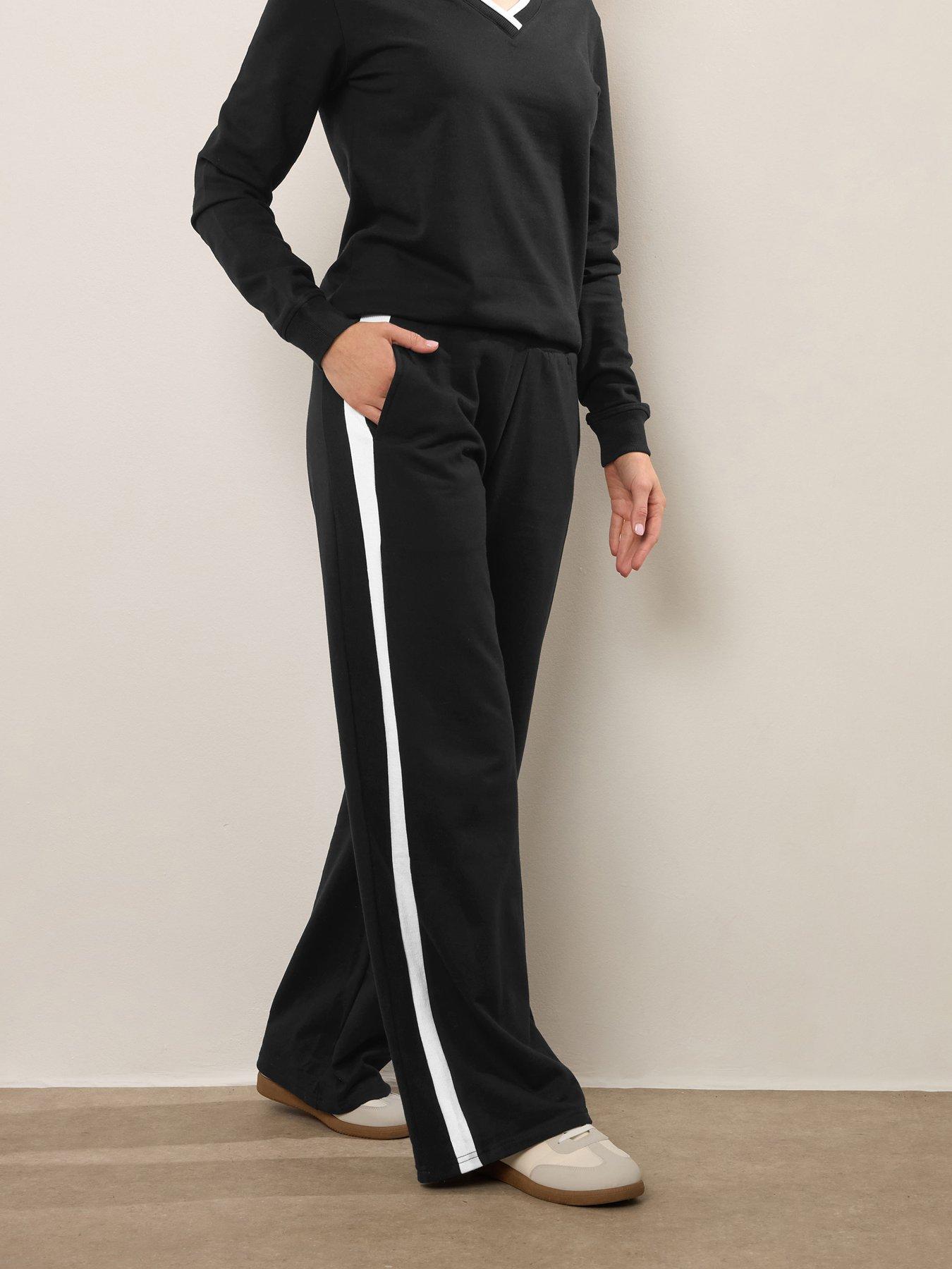 Image 3 of 4 of Long Tall Sally Rib Wide Leg Jogger 34" - Black