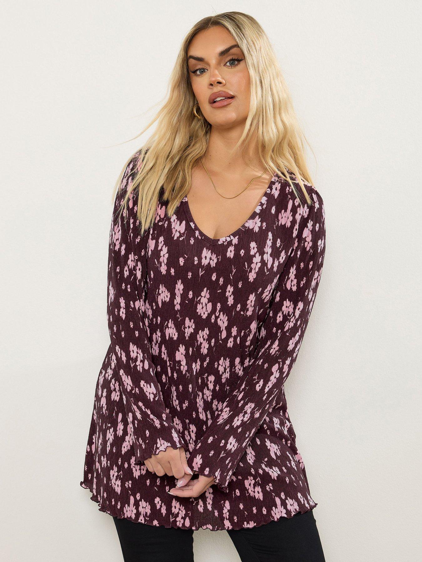 undefined Curve Plisse Flute Tunic - Purple