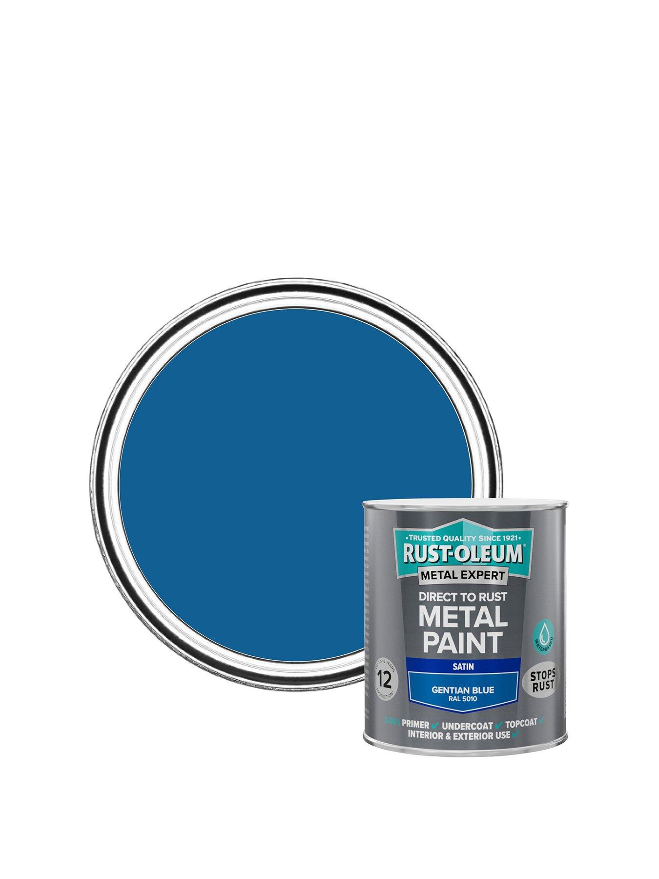 Image 1 of 6 of Rust-Oleum Metal Expert Water-based Paint Satin Blue 750ml