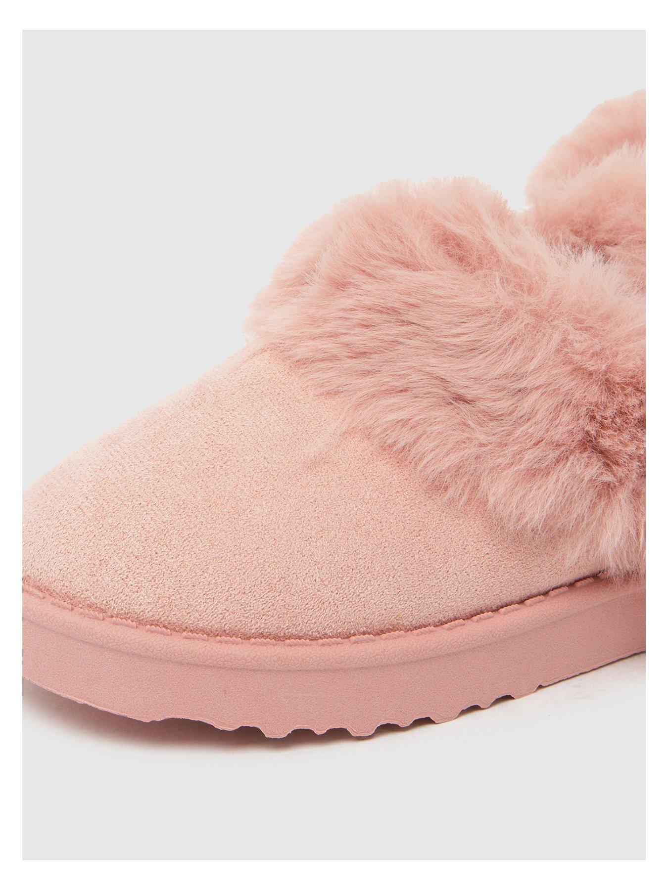  image of schuh-junior-haven-fur-slipper-pink