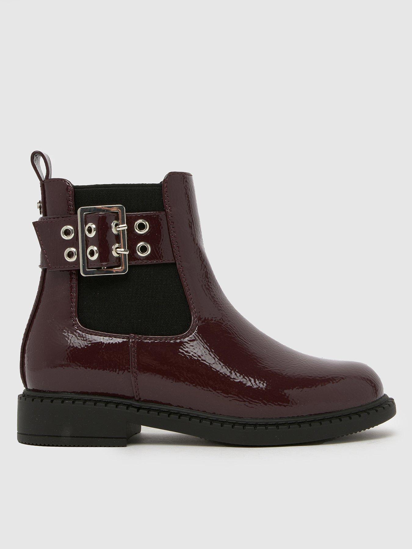 Image 1 of 4 of Schuh Junior Conder Buckle Patent Chelsea Boot&nbsp;- Red