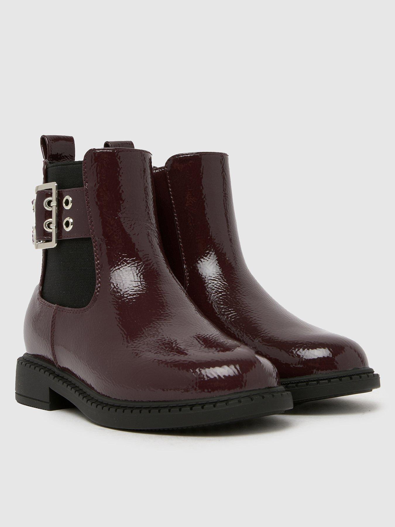 Image 2 of 4 of Schuh Junior Conder Buckle Patent Chelsea Boot&nbsp;- Red