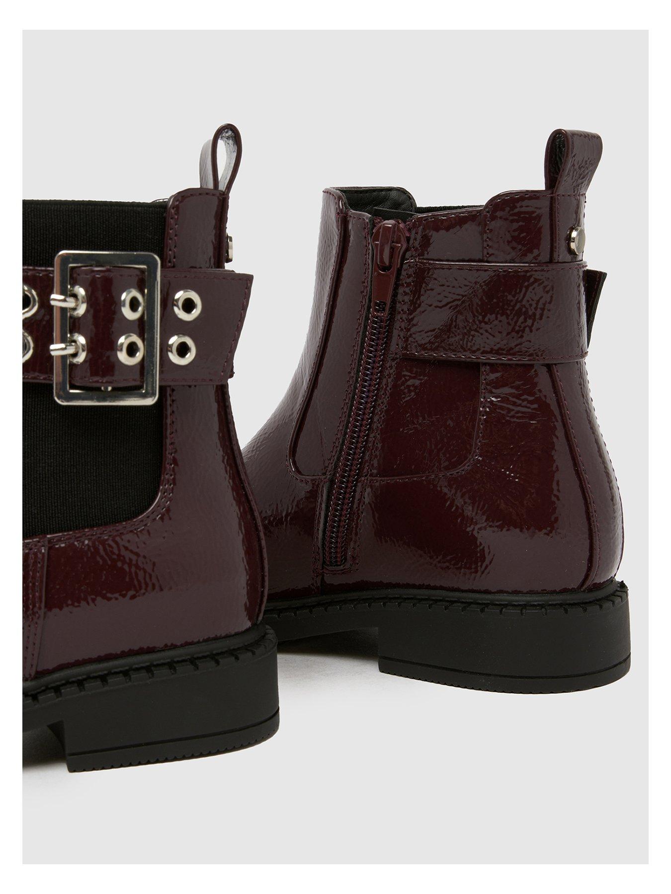 Image 4 of 4 of Schuh Junior Conder Buckle Patent Chelsea Boot&nbsp;- Red