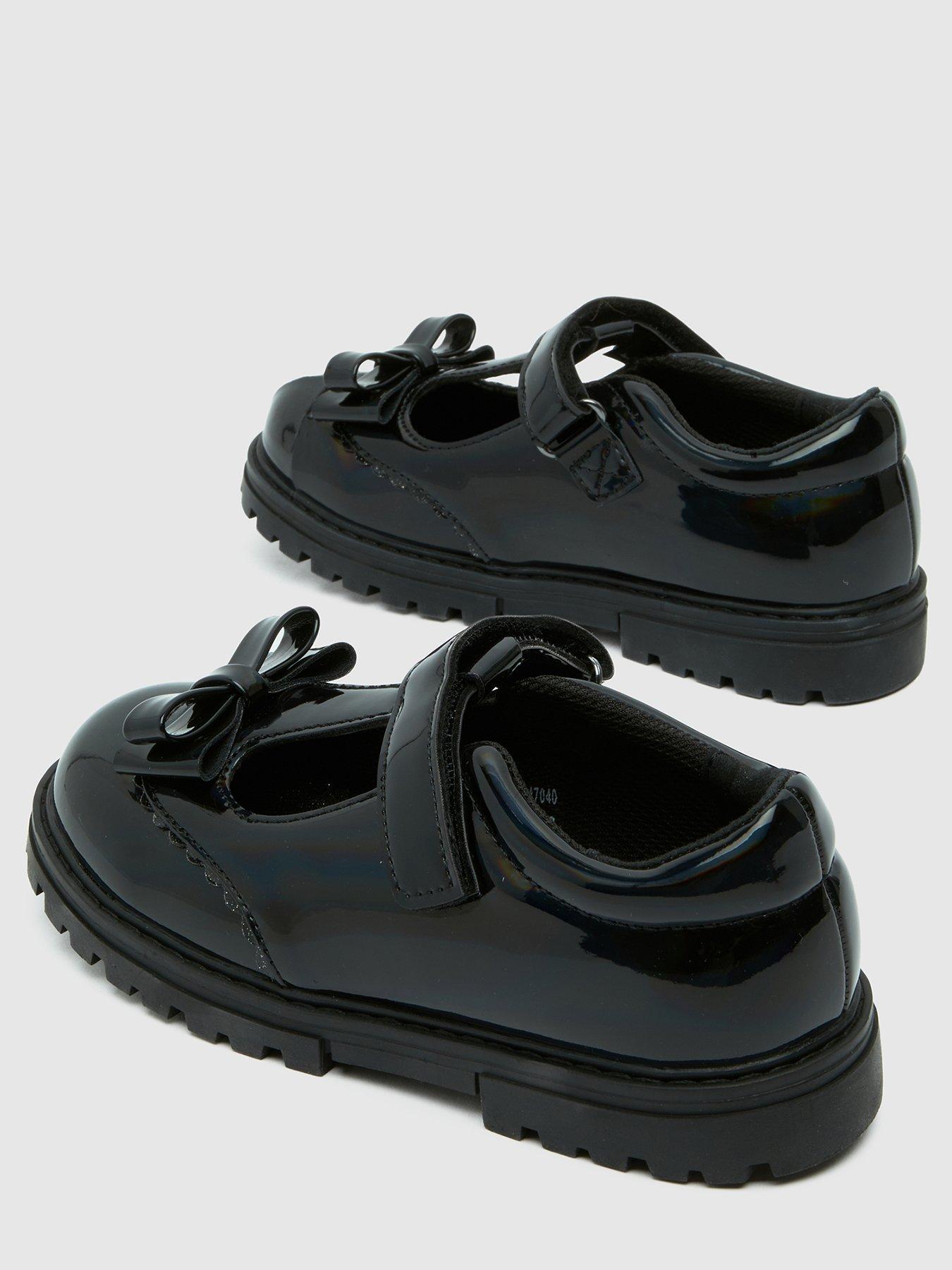 Image 4 of 4 of Schuh Junior Lilyana Patent Bow T-Bar Shoes - Black