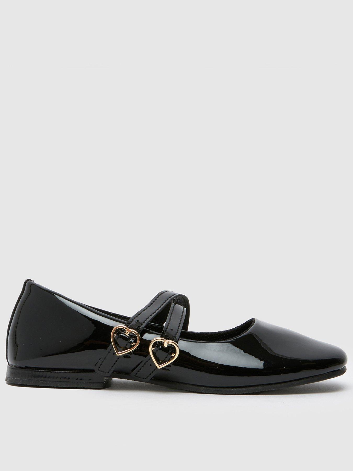 undefined Junior Love Patent Heart Ballerina - Black