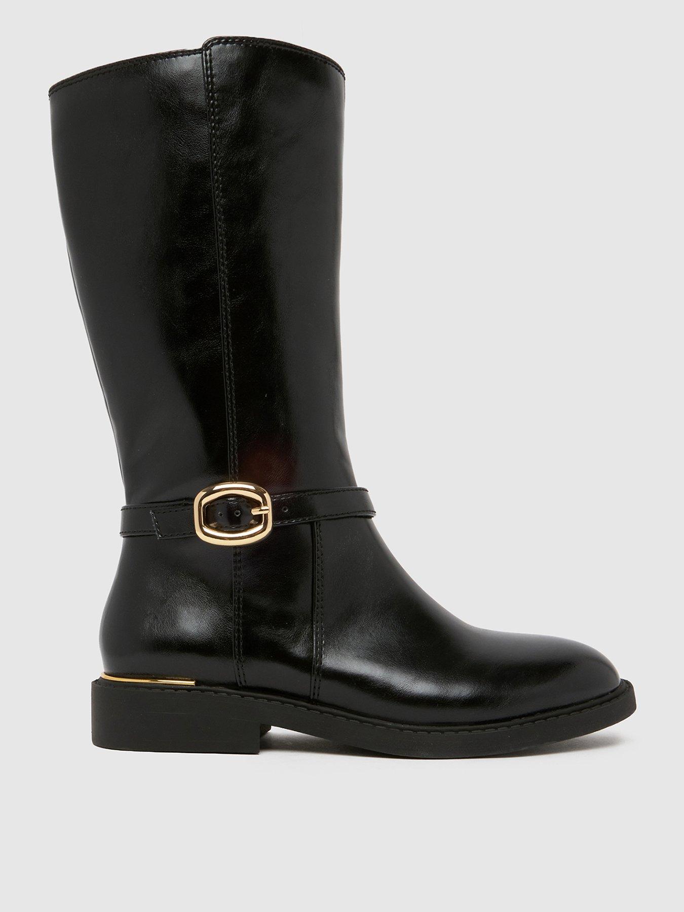  image of schuh-youth-colt-riding-knee-boot-black